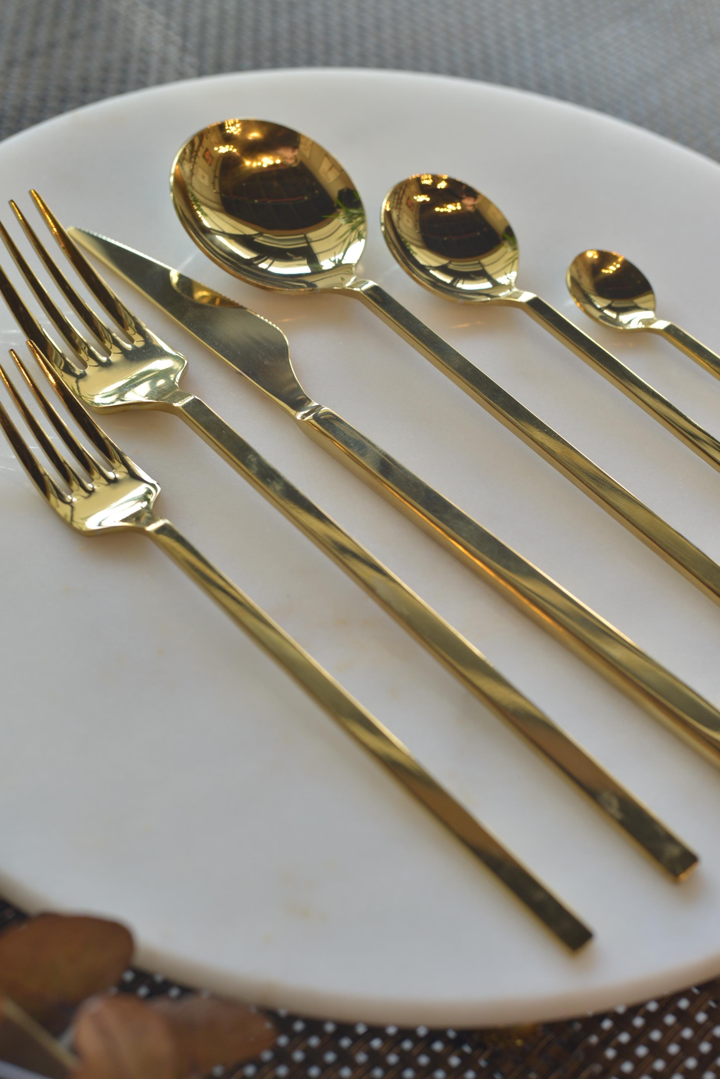 Venedik 36 Parça Gold Çatal Kaşık Takımı