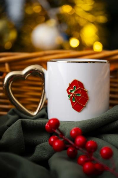 Vermont Kırmızı Paket Porselen Kupa - 1 Adet 