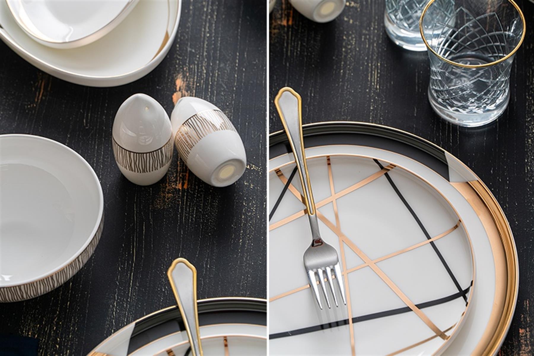 Viola 57 Parça Porselen 12 Kişilik Yemek Takımı