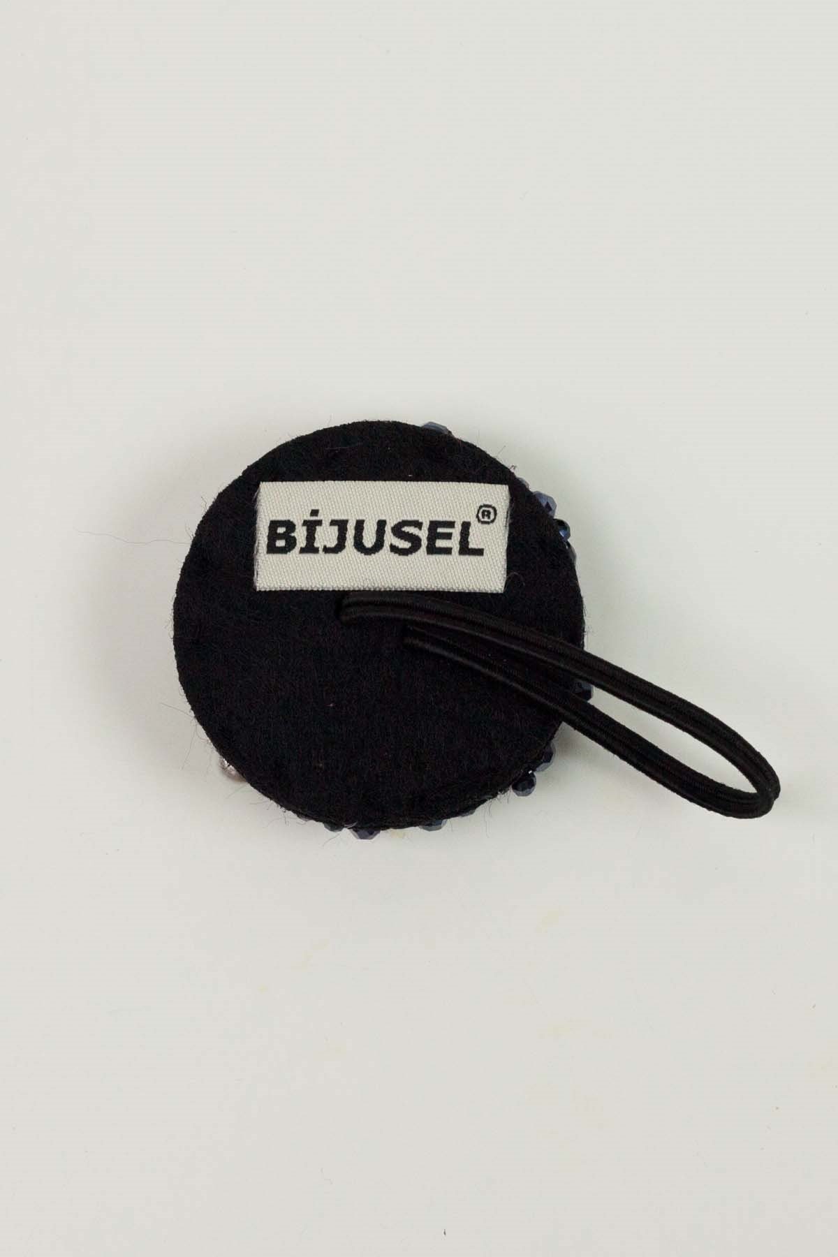Bijusel El işlemesi Yuvarlak Lastikli Kristal Toka