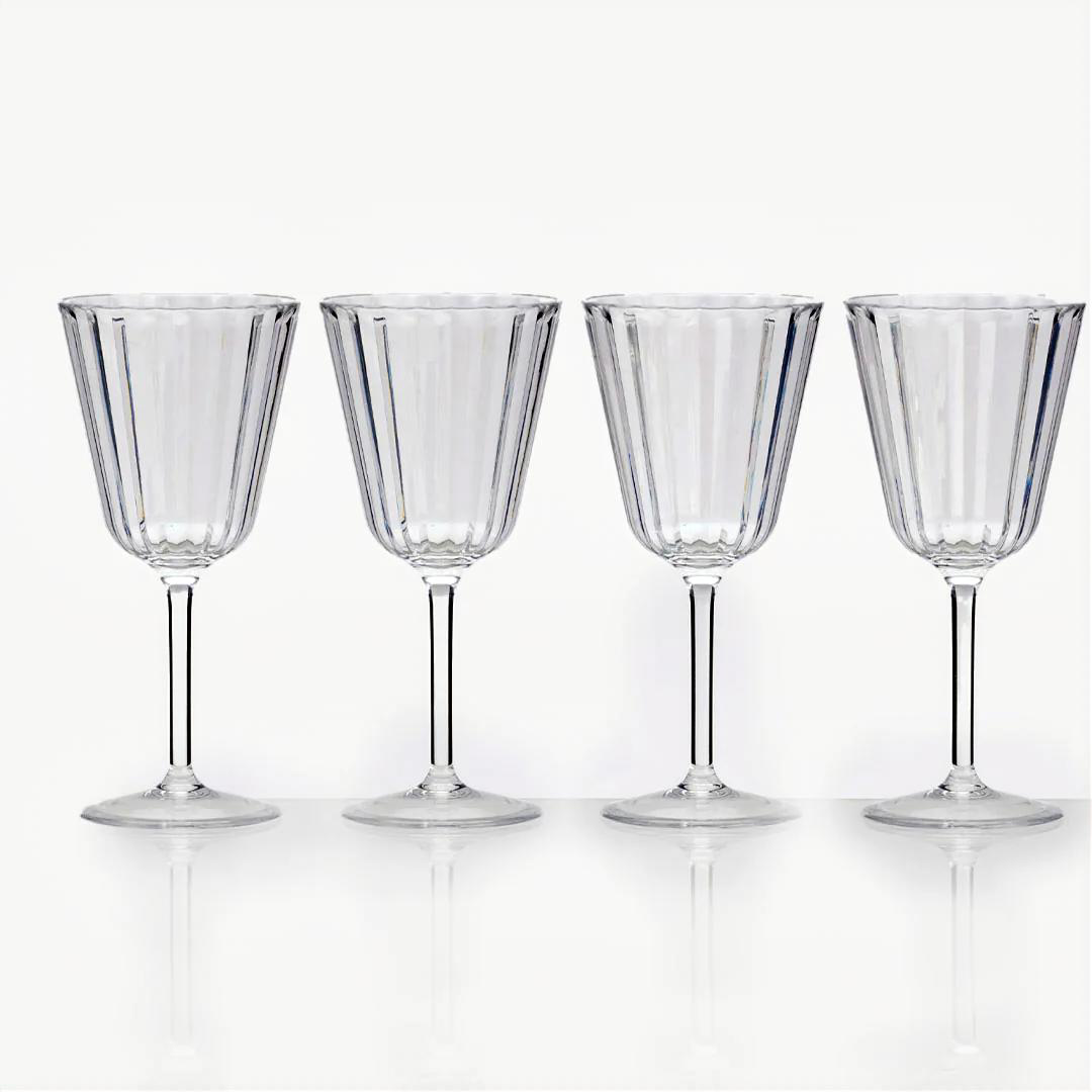 4 PARÇA ACRYLIC CRYSTAL LINE WINE GLASS
