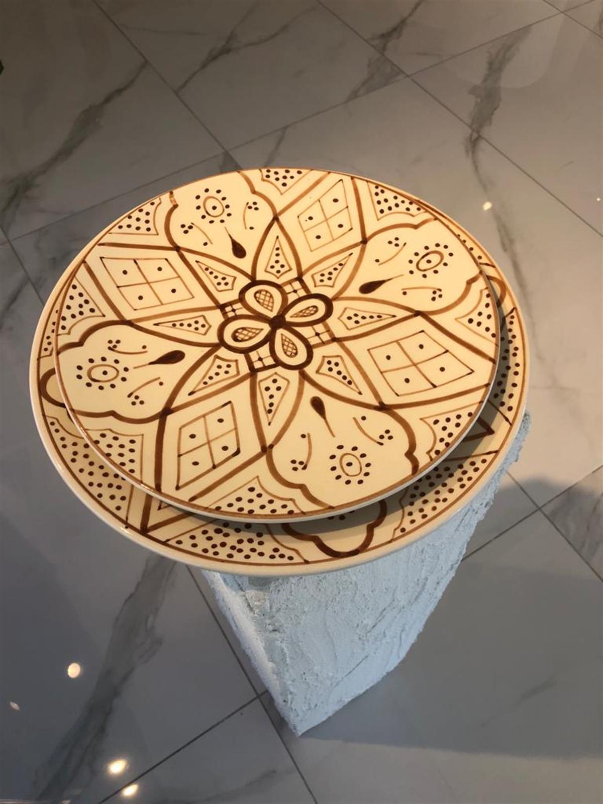 SALEEN ART L KAHVE DESENLİ YEMEK TABAĞI