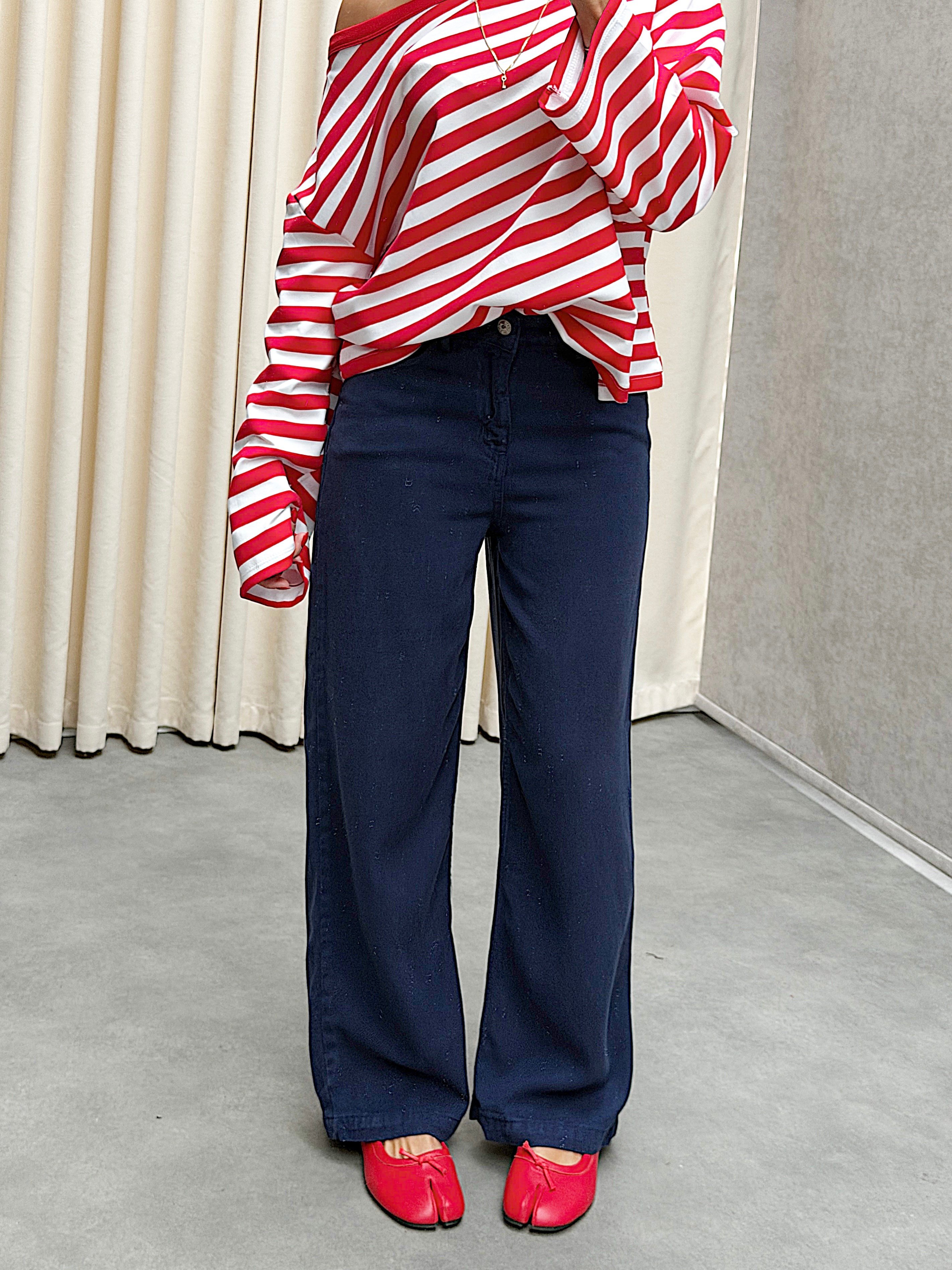 Arves Lacivert Tensel Denim Pantolon