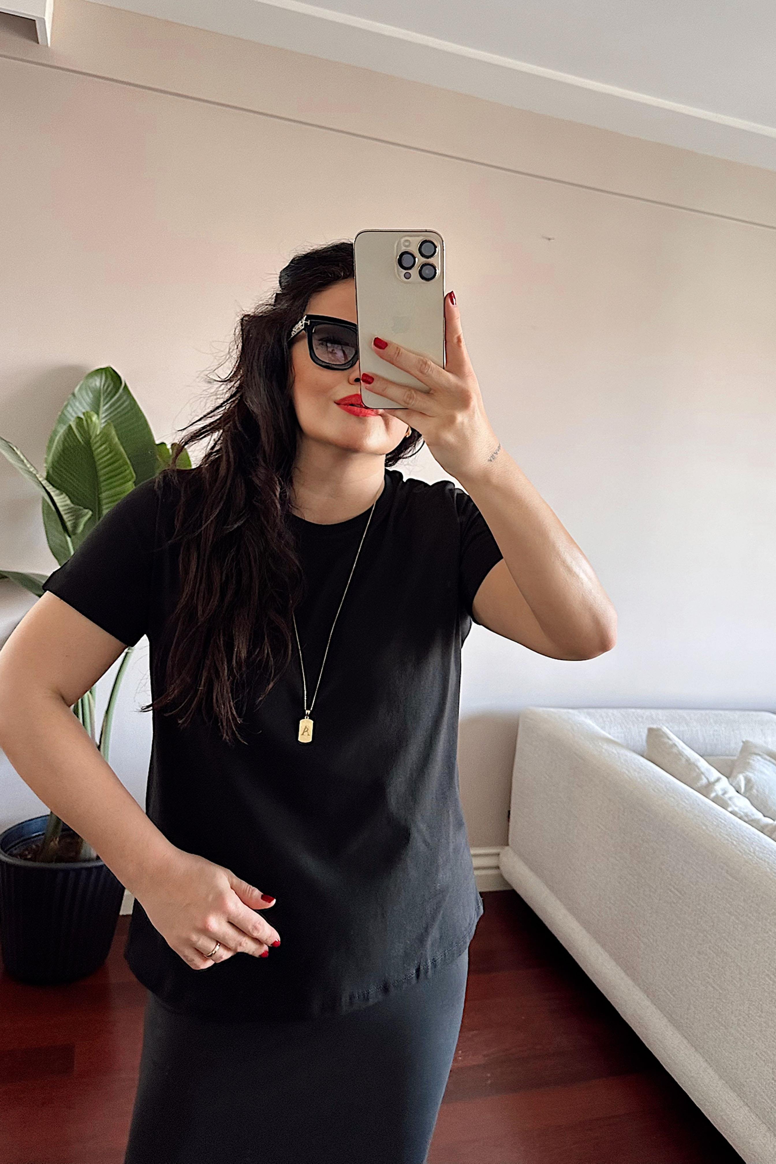 Bisiklet Yaka Basic Tişört Siyah