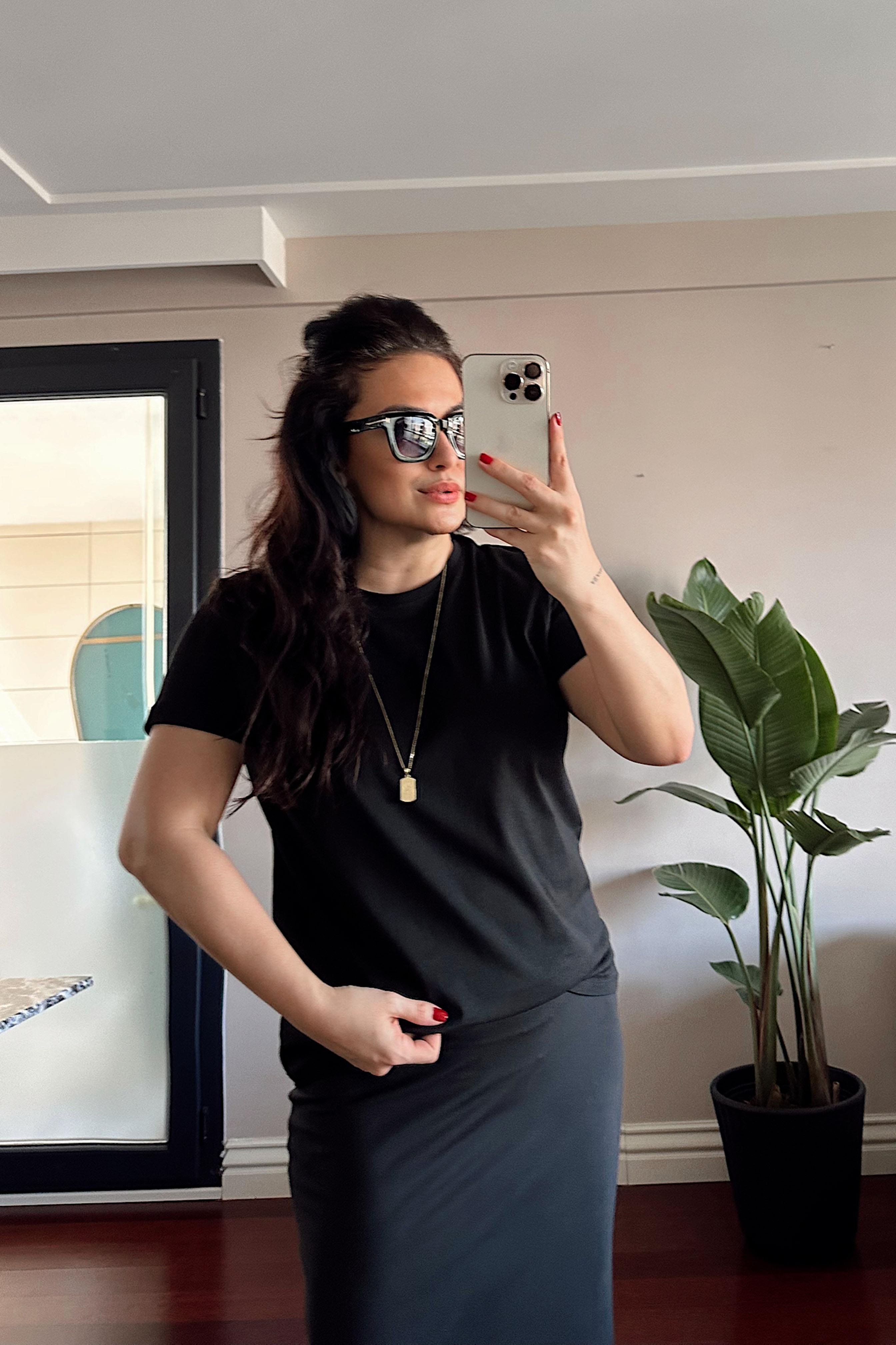 Bisiklet Yaka Basic Tişört Siyah