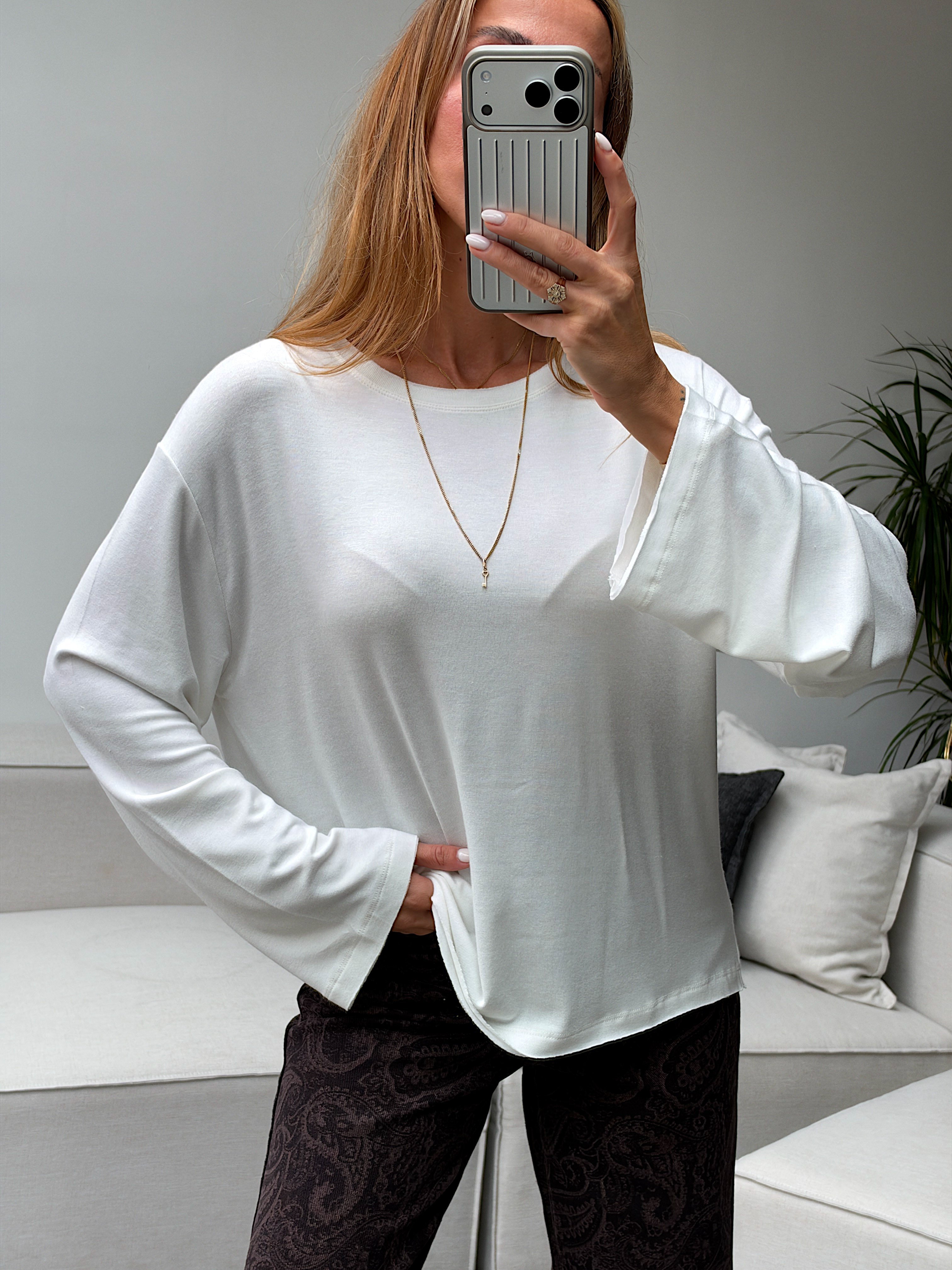 Bisiklet Yaka Oversize Bluz 