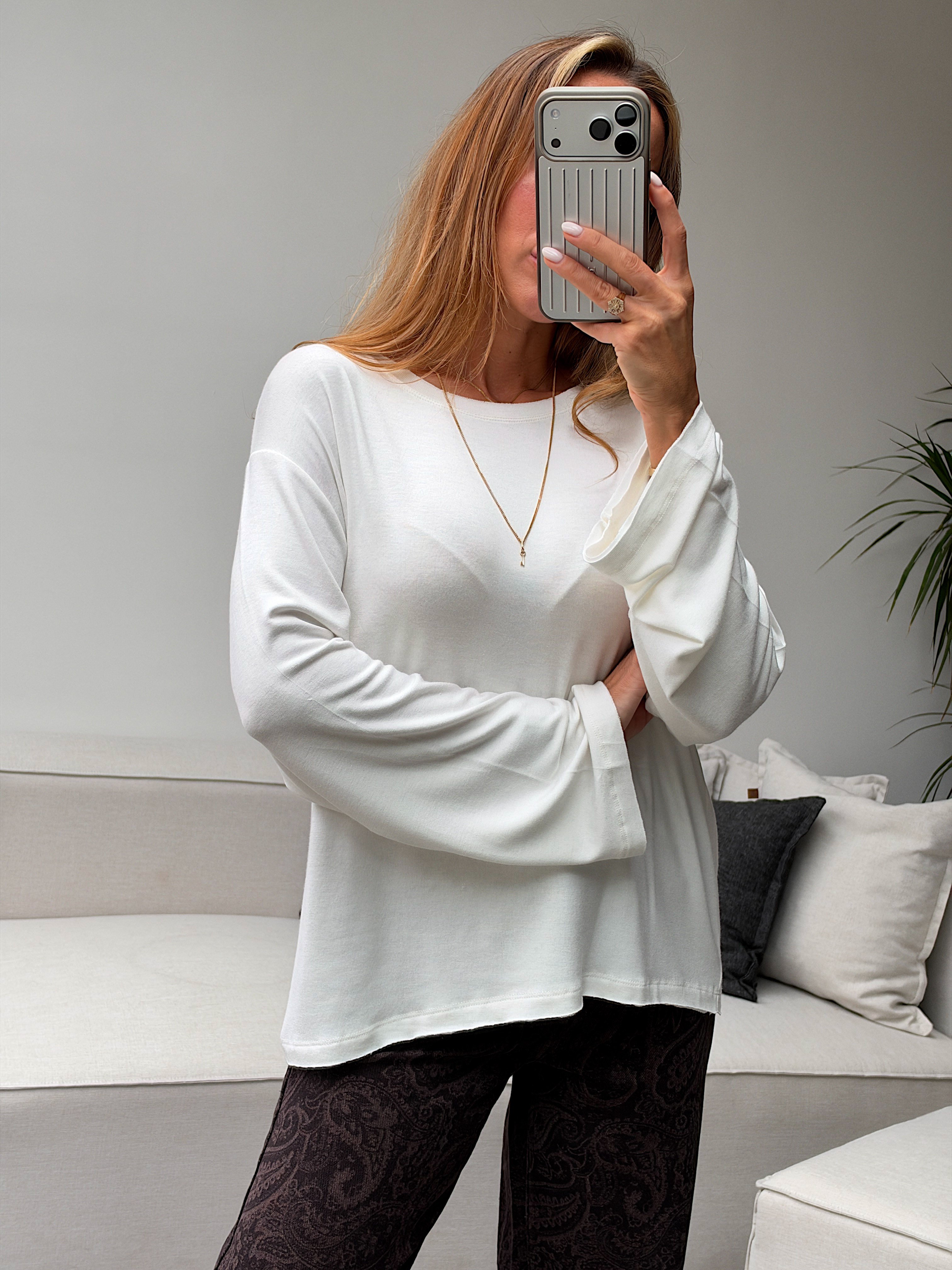 Bisiklet Yaka Oversize Bluz 