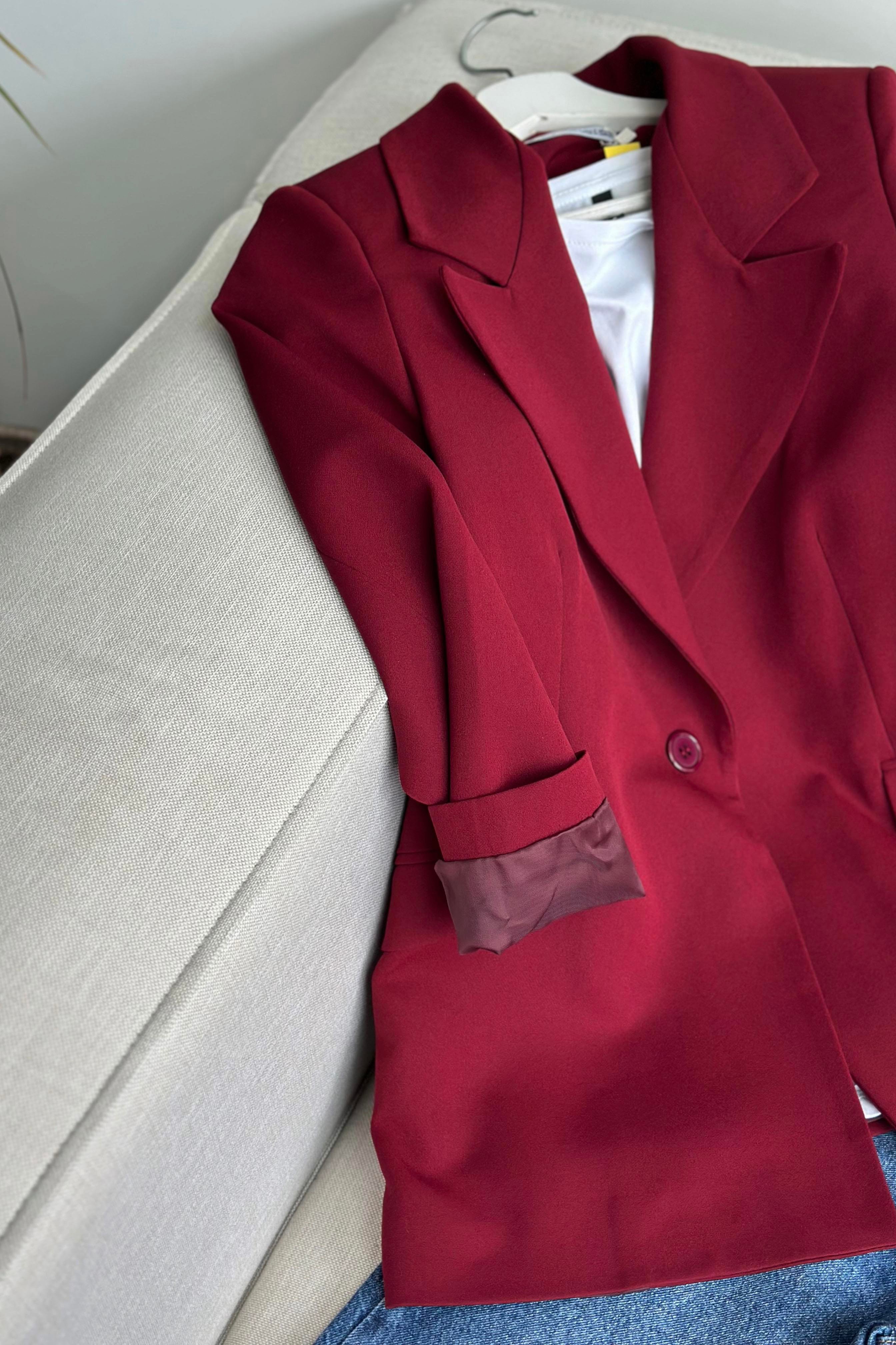 Daldiwon Astarlı Blazer Ceket Bordo