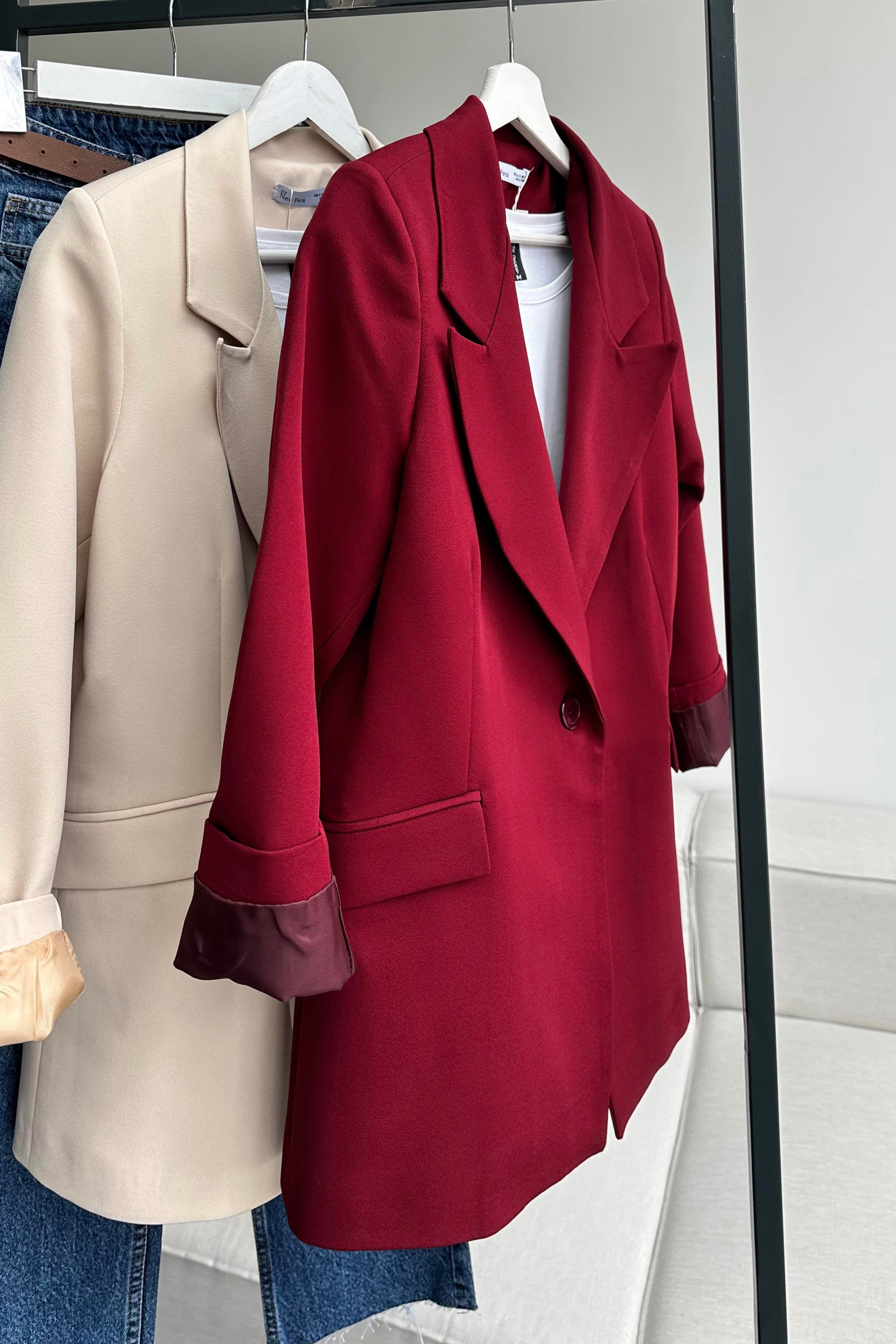 Daldiwon Astarlı Blazer Ceket Bordo