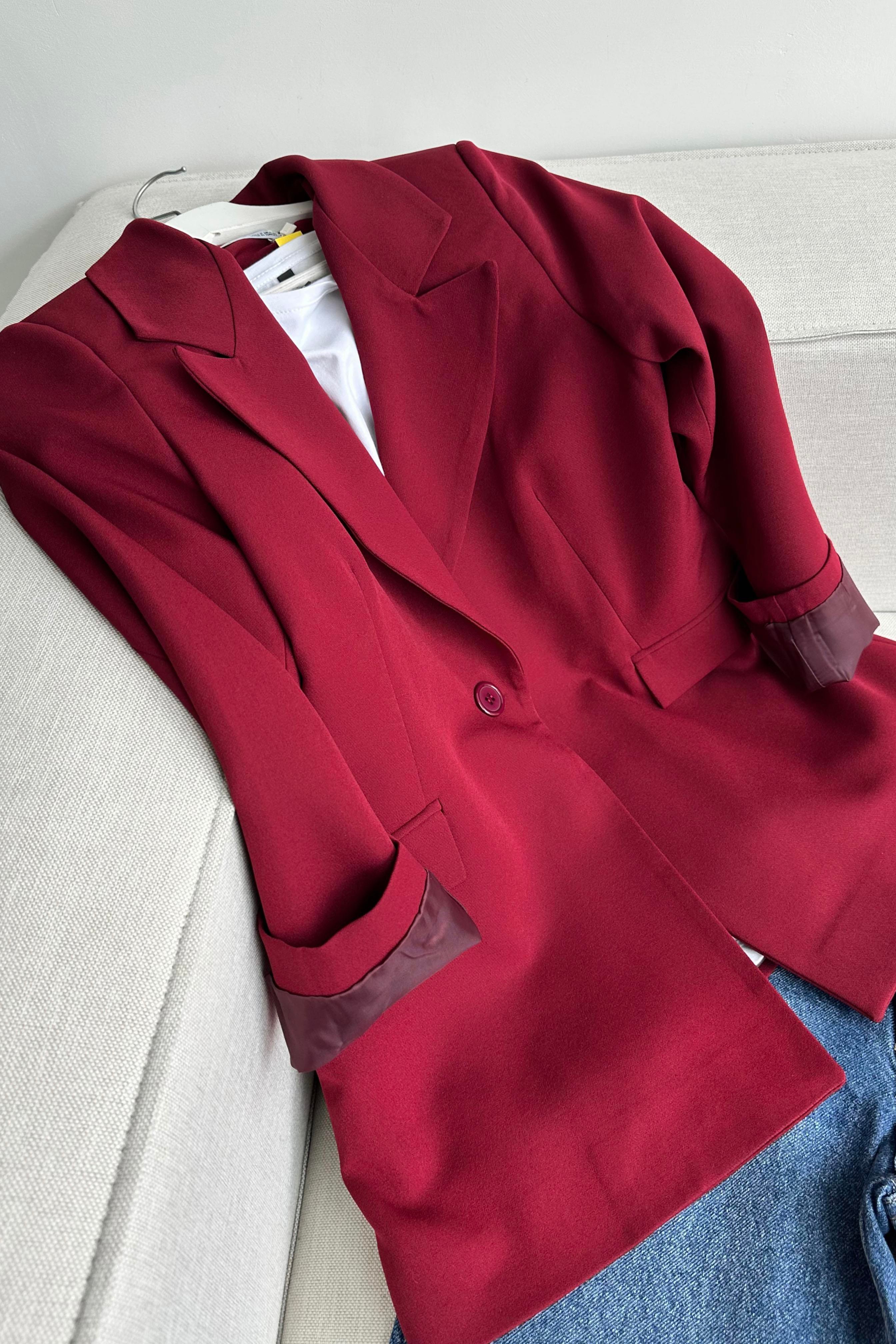 Daldiwon Astarlı Blazer Ceket Bordo