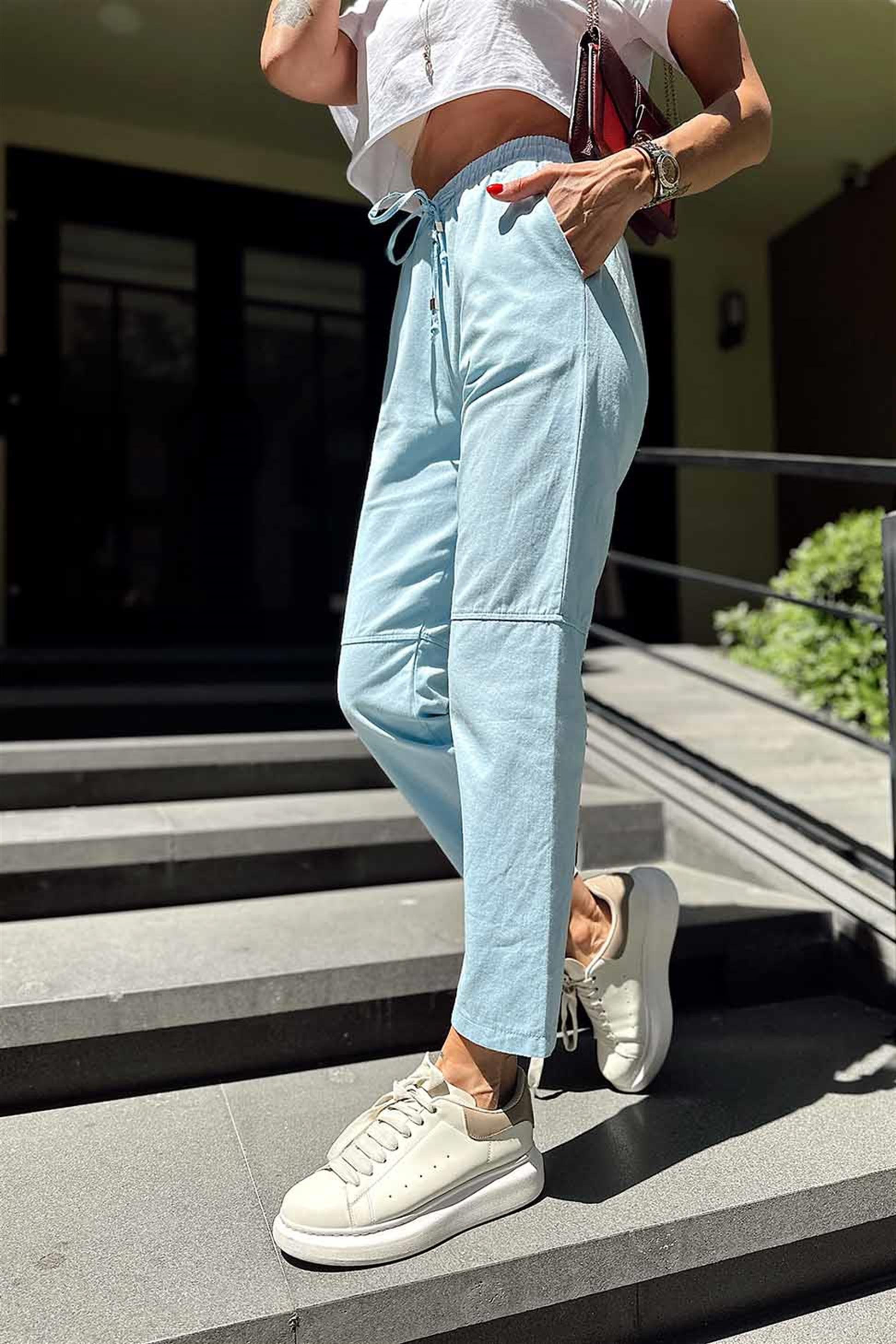 Dizi Dikişli Gabardin Pantolon Bebe