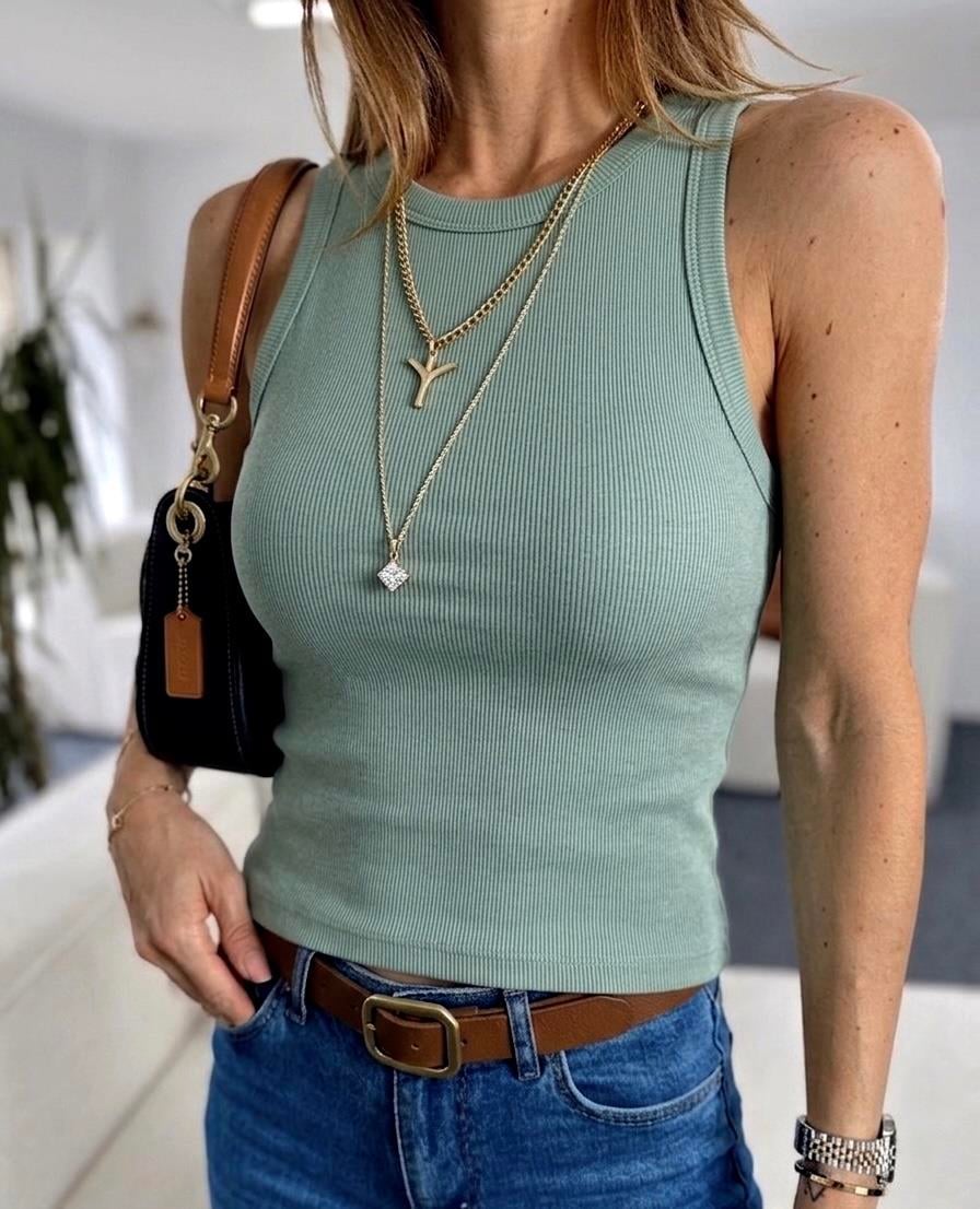 Fitilli Halter Yaka Atlet Mint