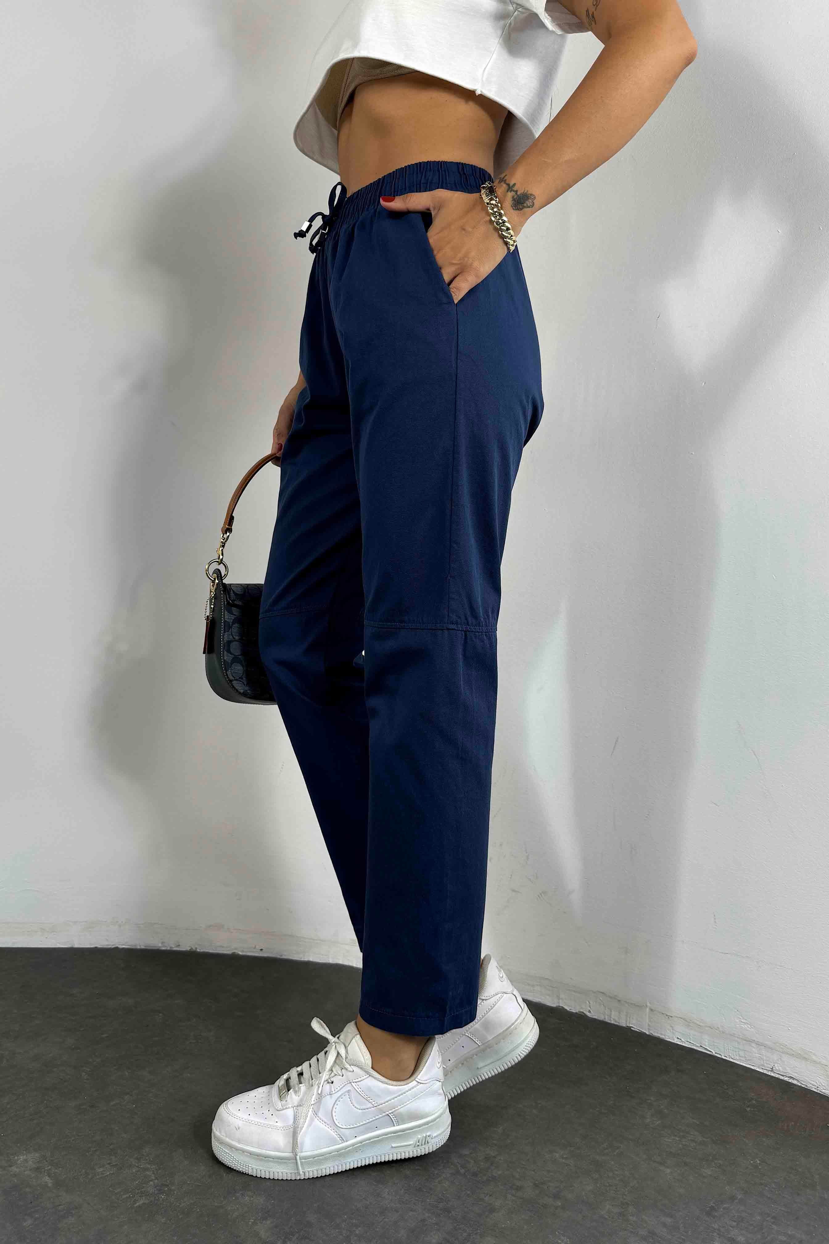 Gabardin Kumaş Dizi Dikişli Pantolon Lacivert
