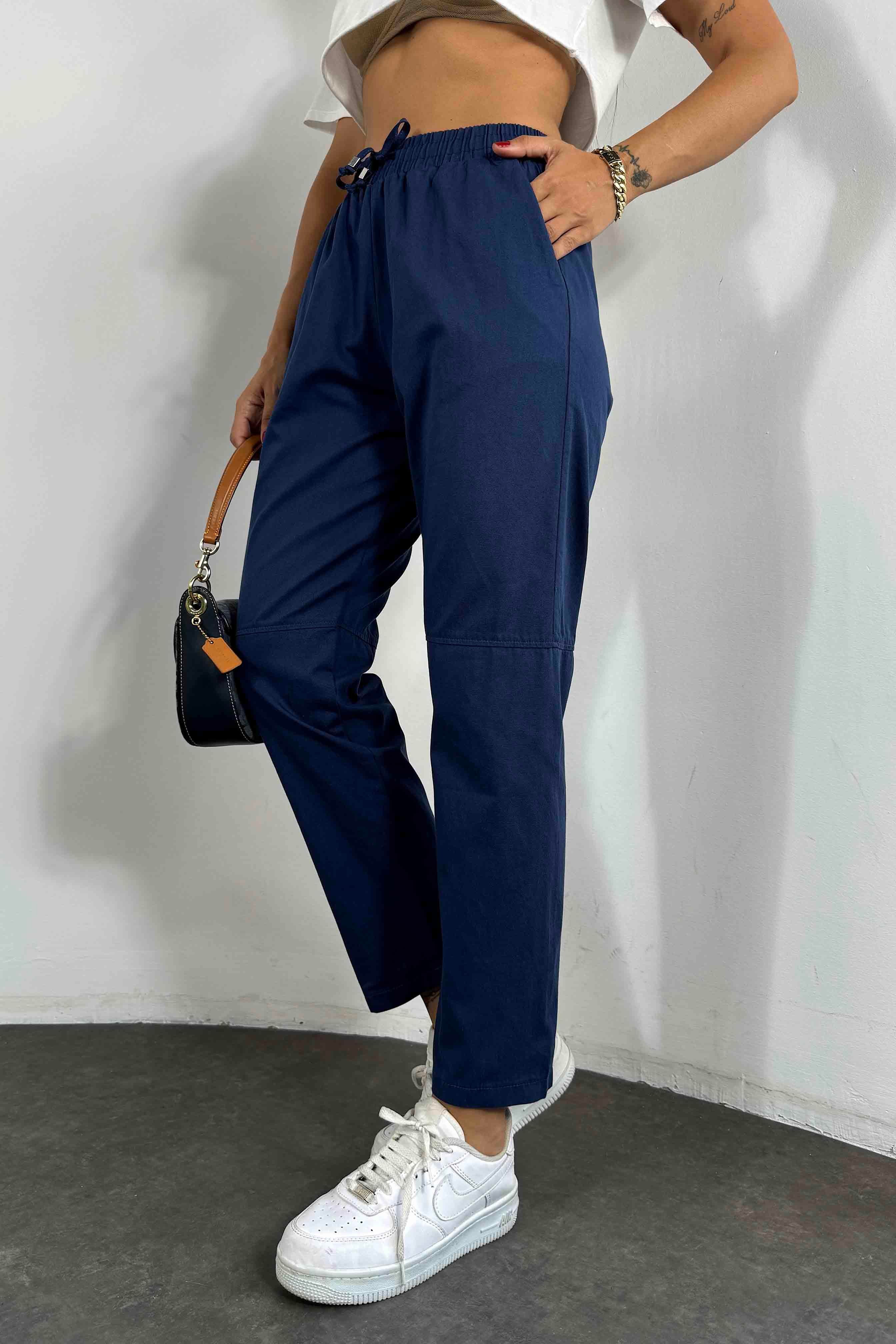 Gabardin Kumaş Dizi Dikişli Pantolon Lacivert