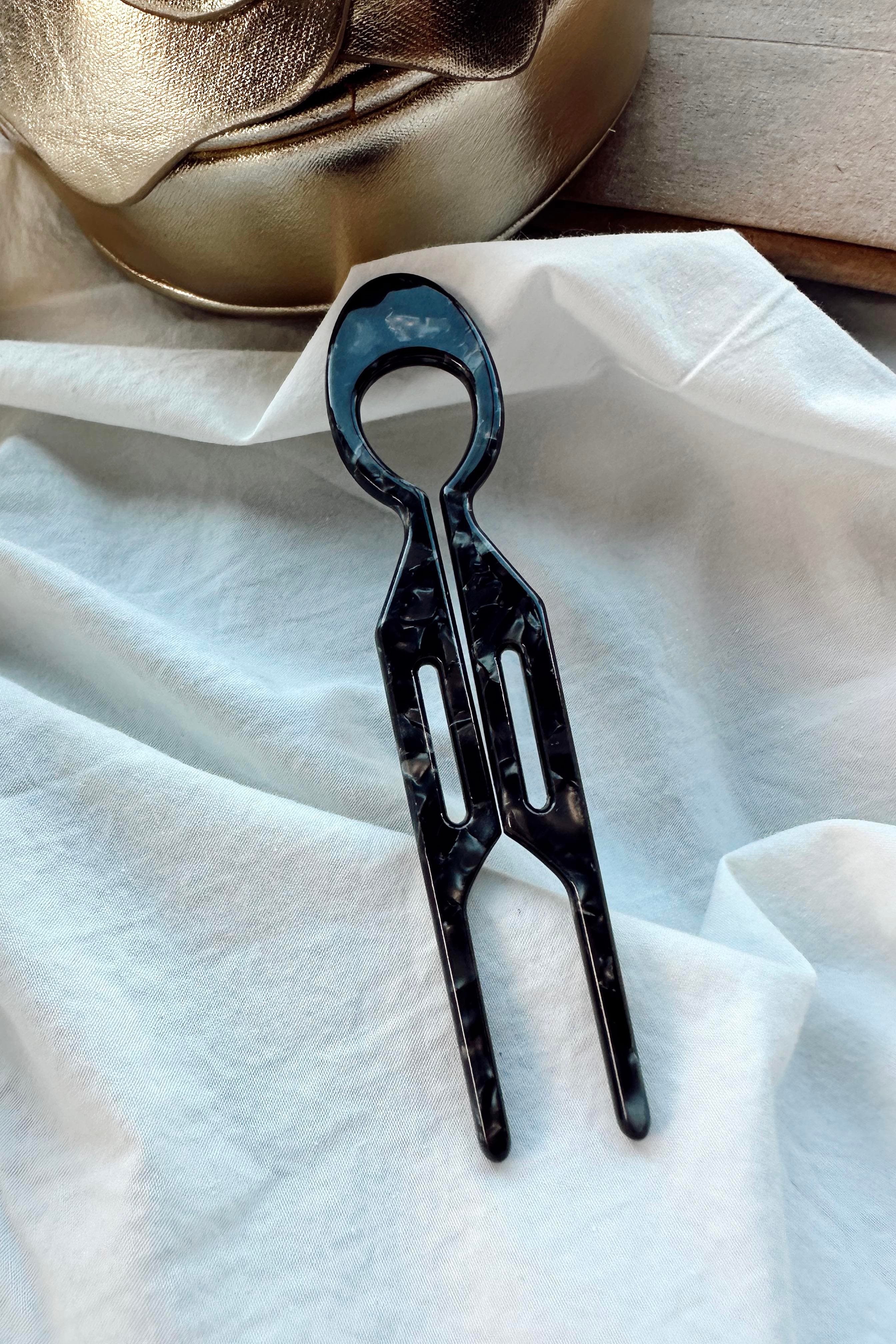 Handmade Kemik Topuz Tokası Siyah