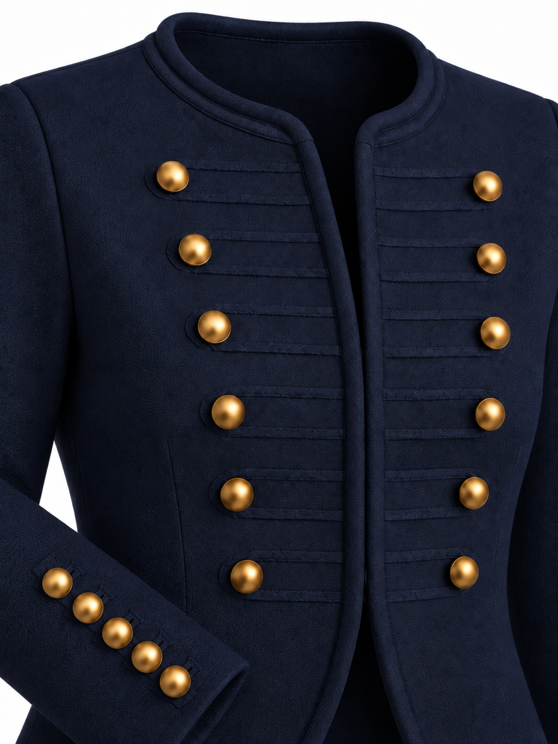 Harvey Düğmeli Napolyon Kapama Military Hırka Lacivert