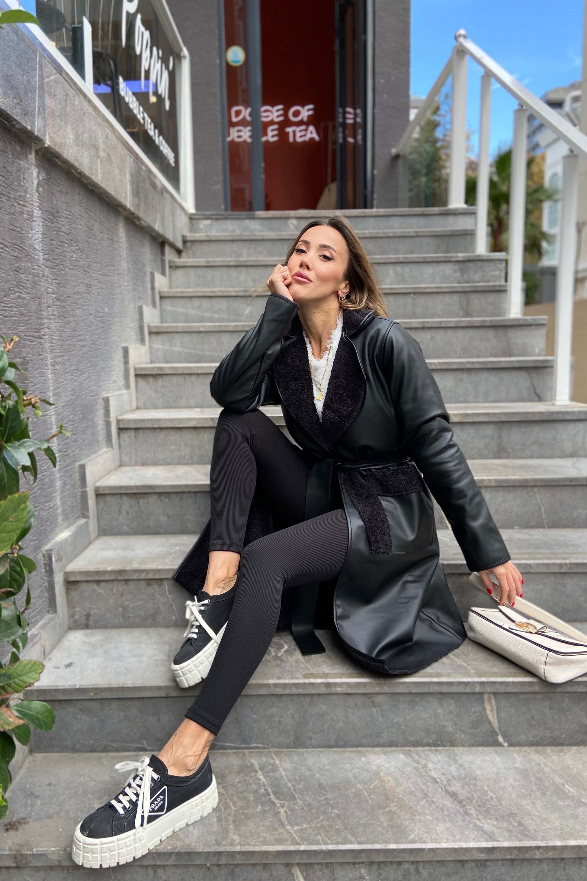 İçi Siyah Kürklü Kaban Siyah