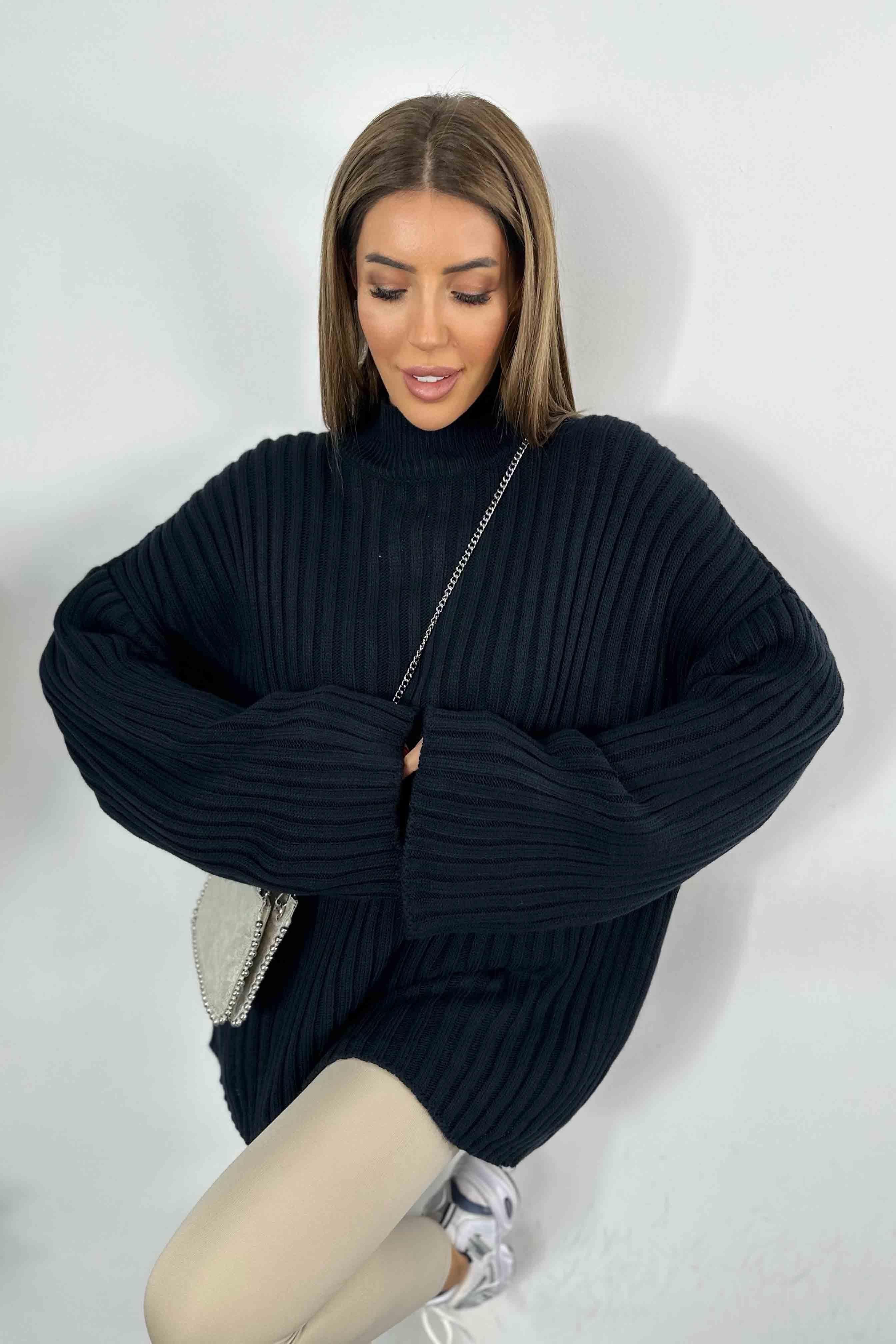 Kalın Fitilli Akrilik Örme Oversize Kazak Lacivert