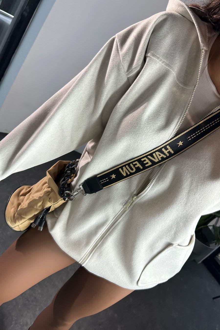 Kapüşonlu Kaşe Kadın Ceket Taş