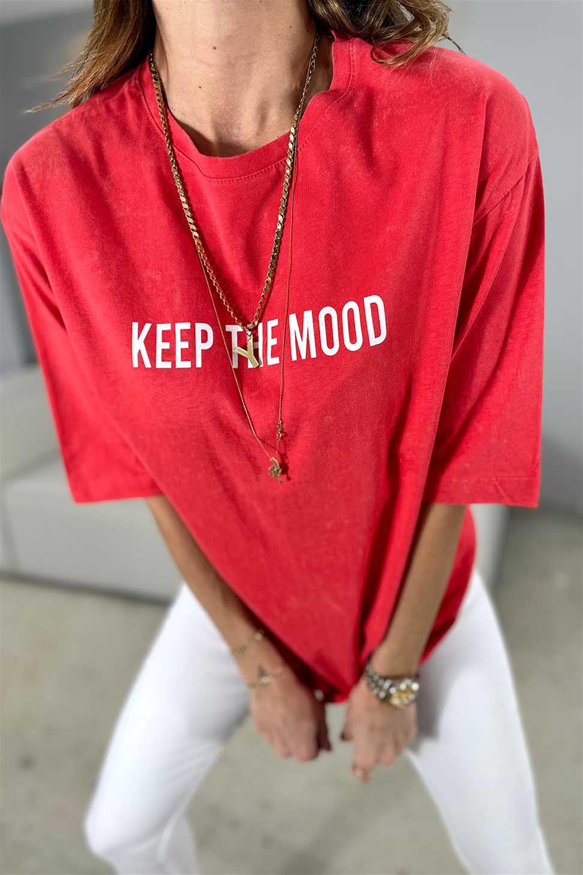 Keep The Mood Kar Yıkamalı Basic Tişört Pembe