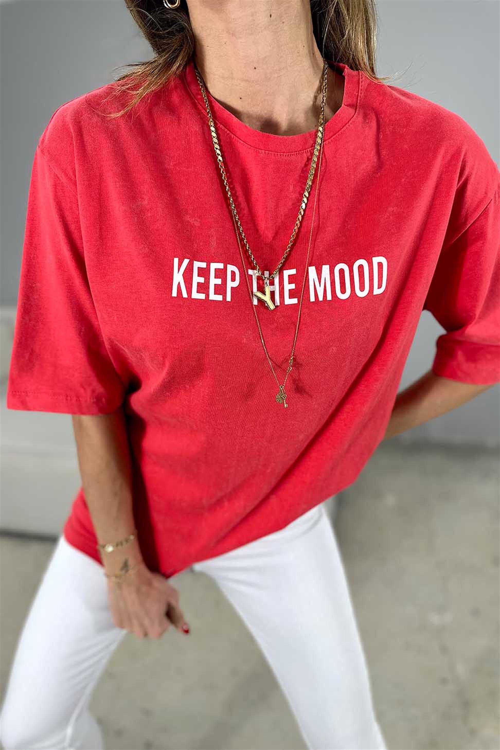Keep The Mood Kar Yıkamalı Basic Tişört Pembe