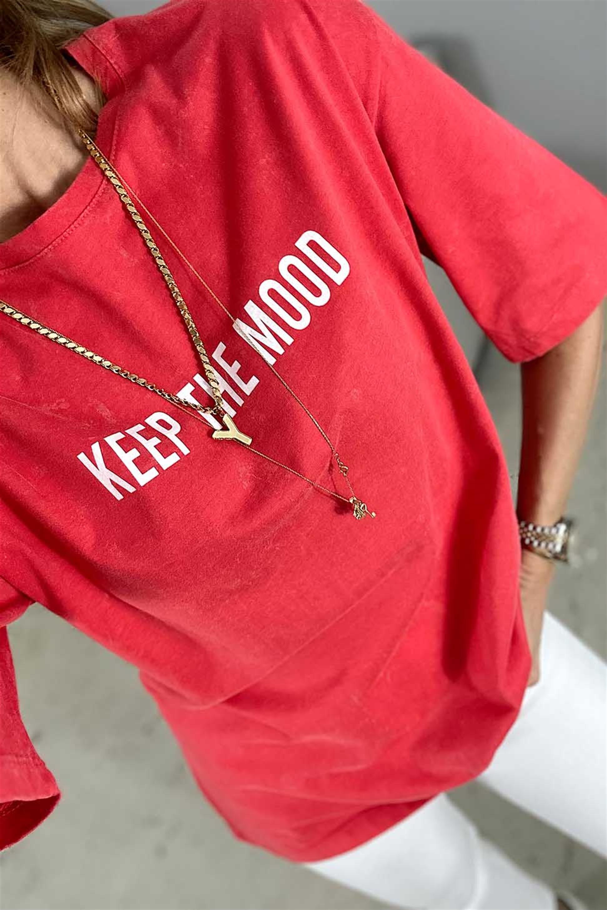 Keep The Mood Kar Yıkamalı Basic Tişört Pembe