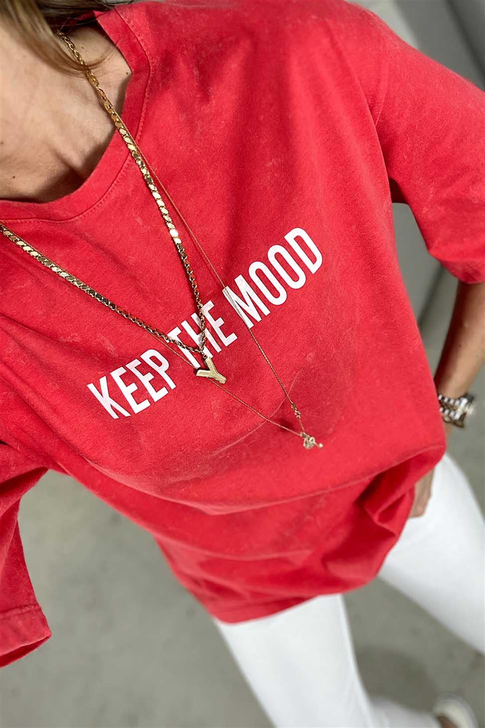 Keep The Mood Kar Yıkamalı Basic Tişört Pembe