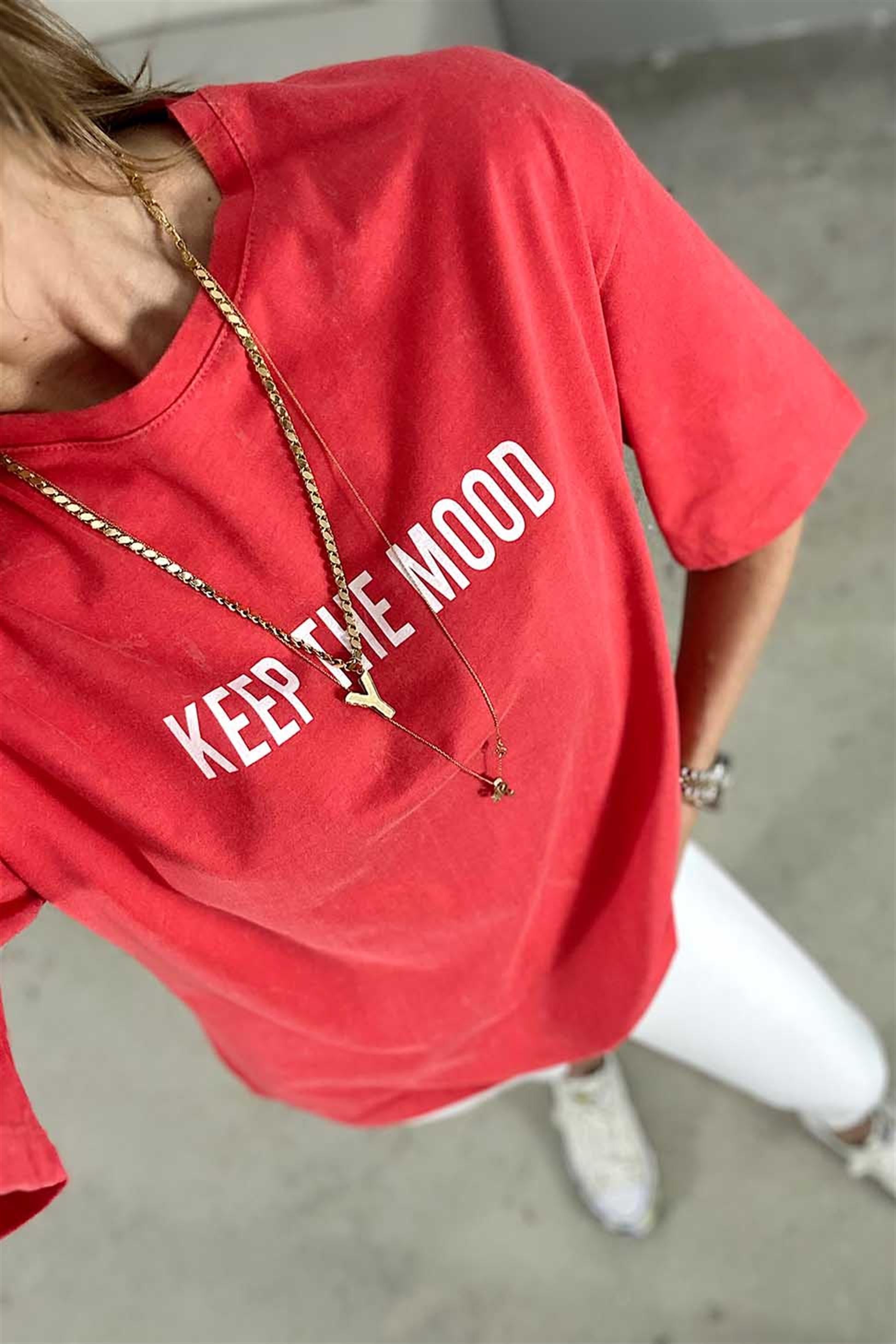 Keep The Mood Kar Yıkamalı Basic Tişört Pembe