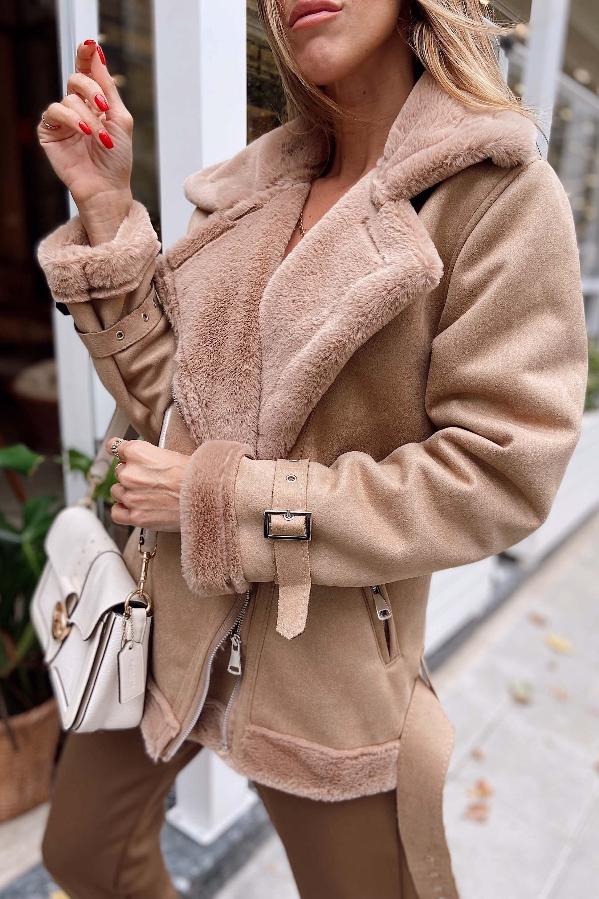 Kürklü Nubuk Mont Camel