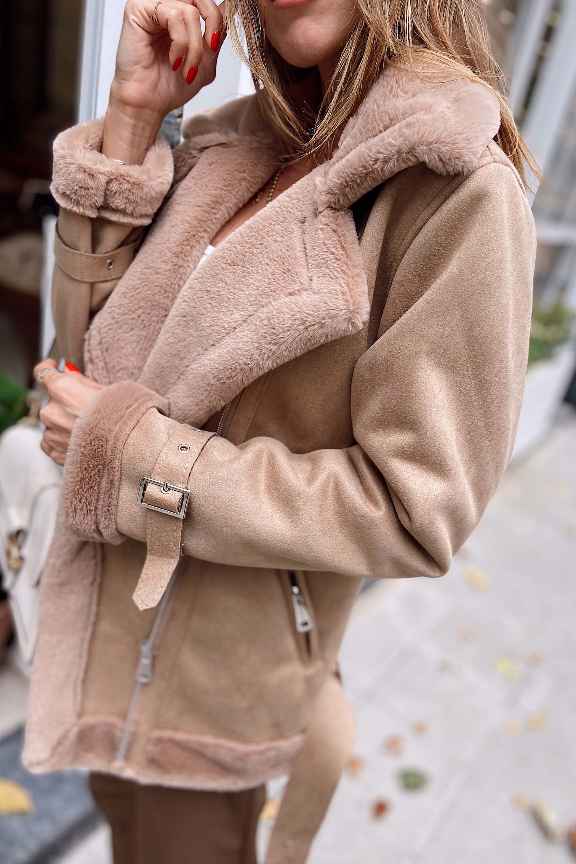 Kürklü Nubuk Mont Camel
