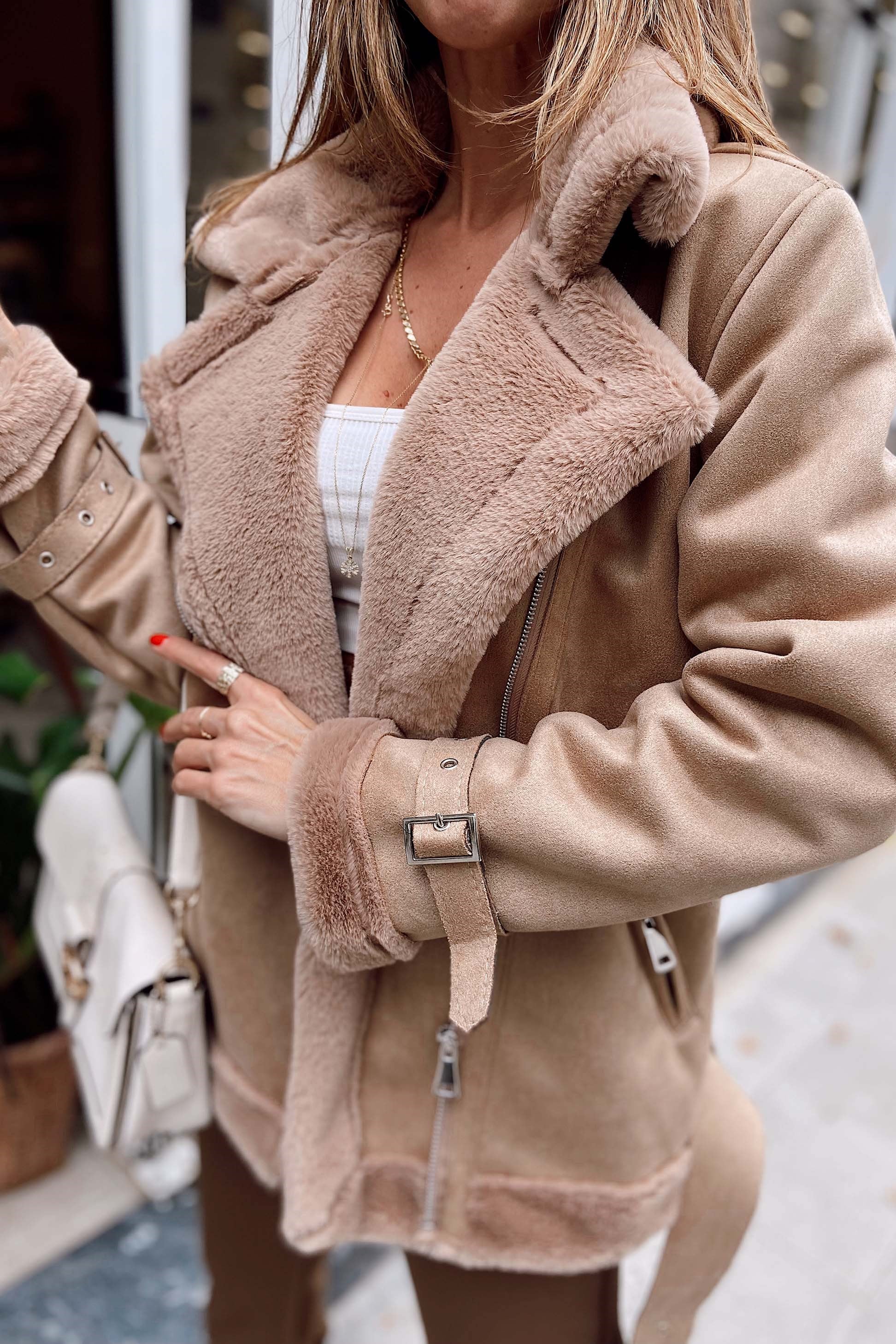 Kürklü Nubuk Mont Camel