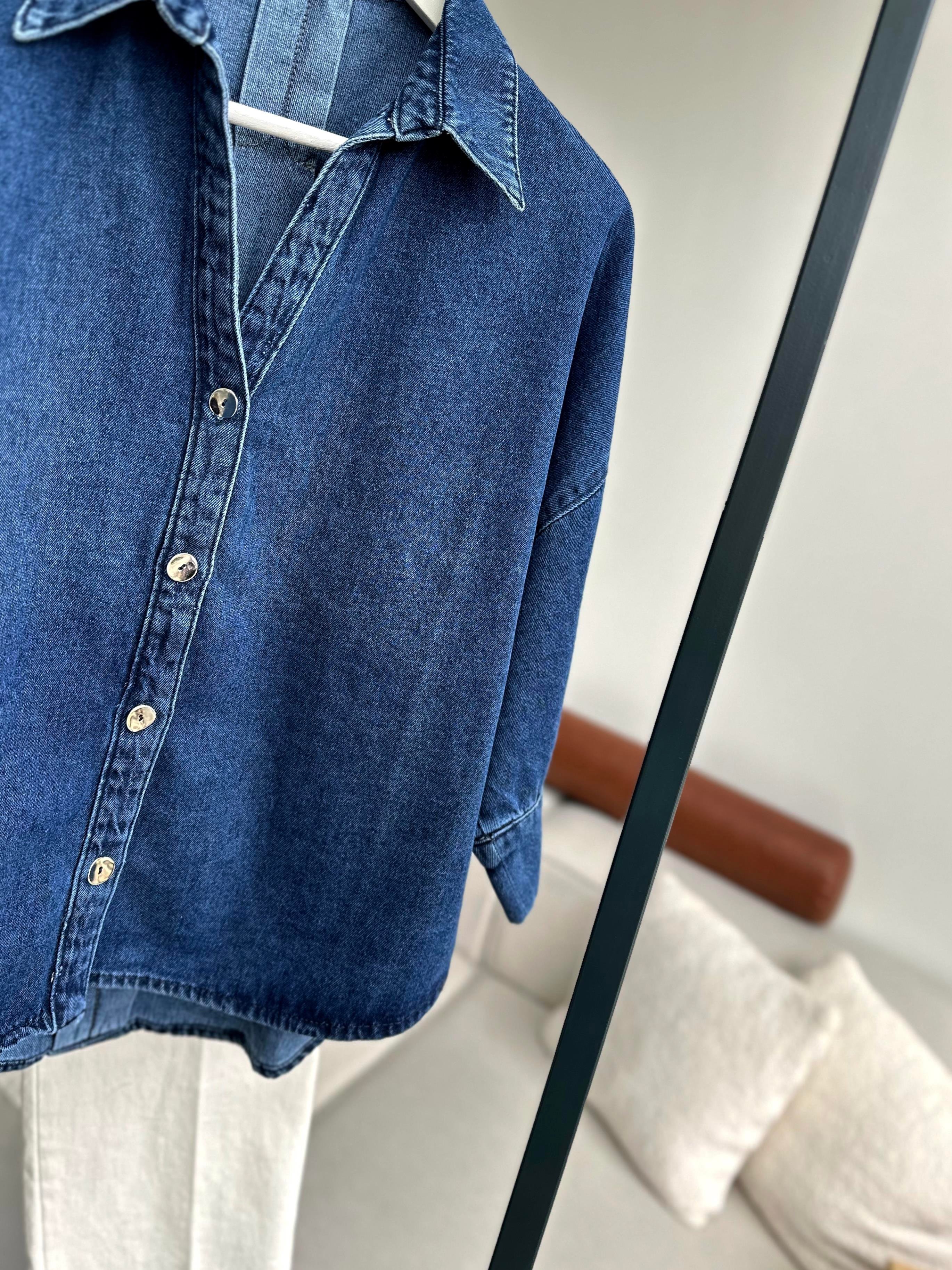 Lacivert Denim Gömlek