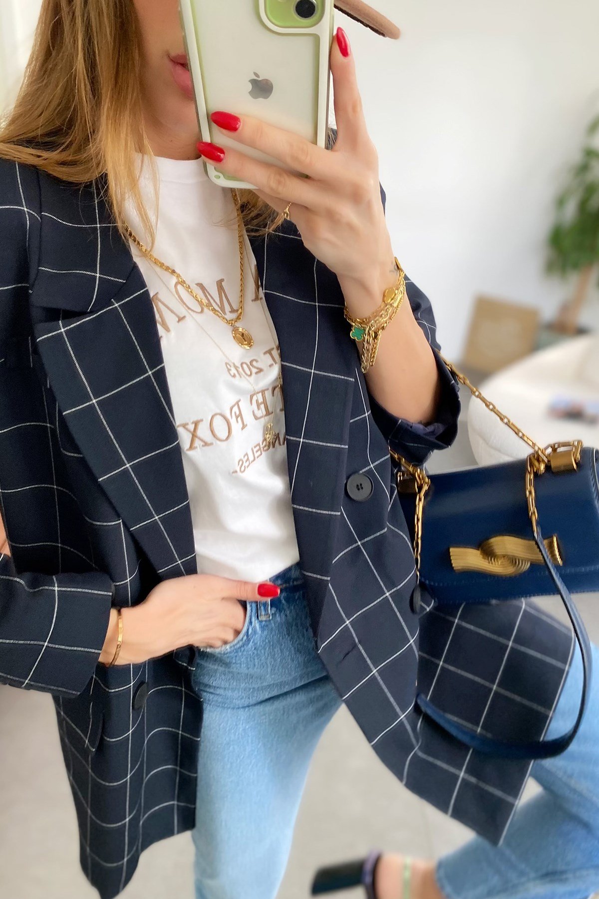 Lacivert İnce Çizgi Detay Malibu Tasarım Blazer Ceket