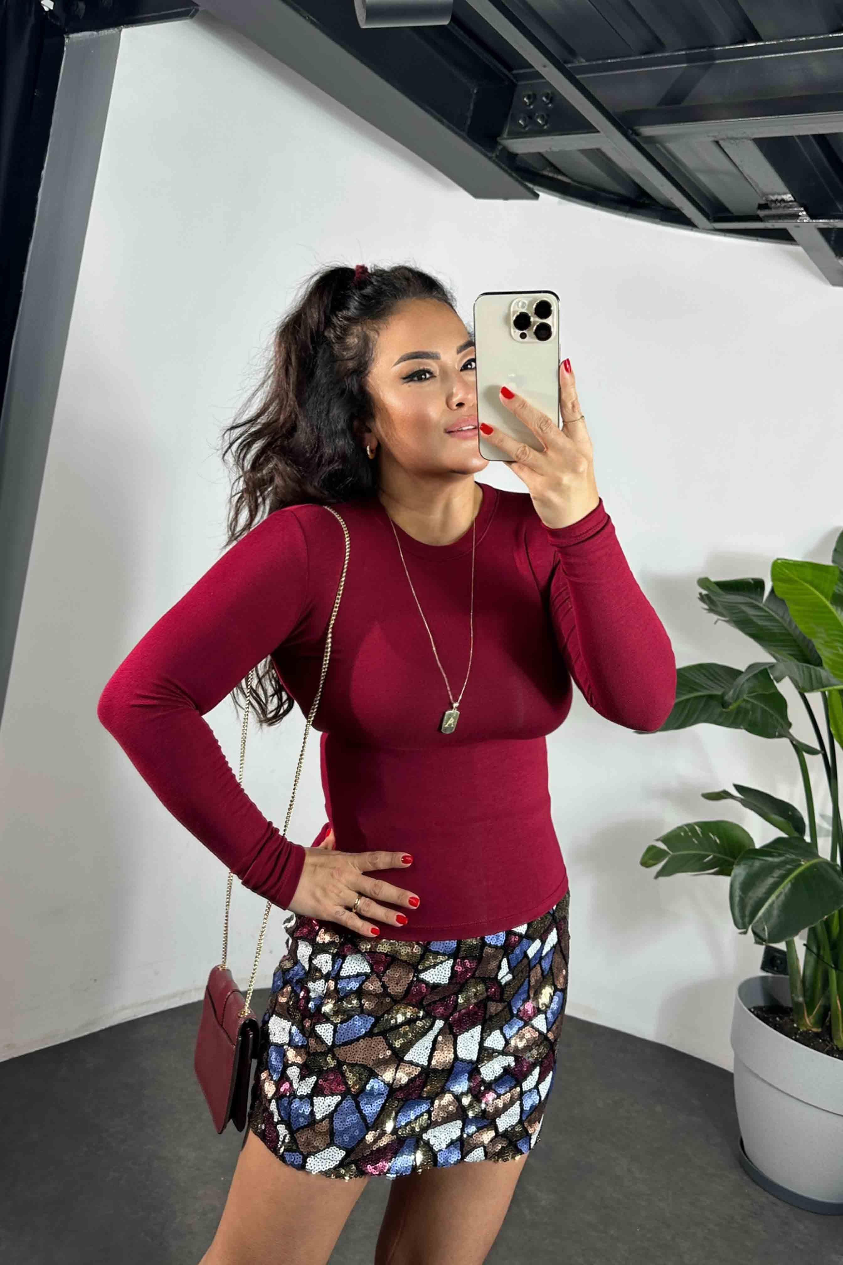 Marka Model Bisiklet Yaka Basıc Body Bordo