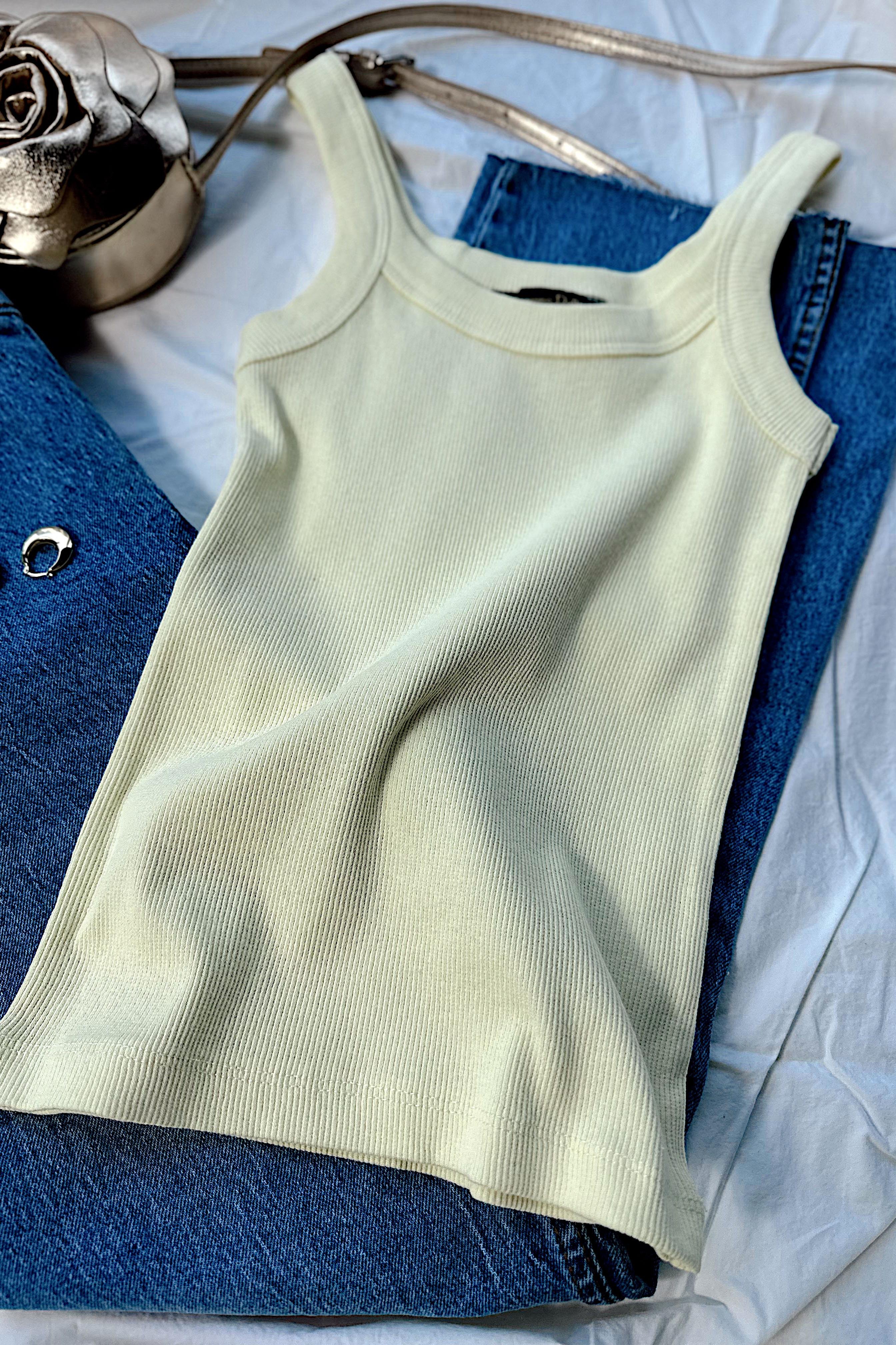 Marka Muadil Askılı Tasarım Crop Bluz Sarı