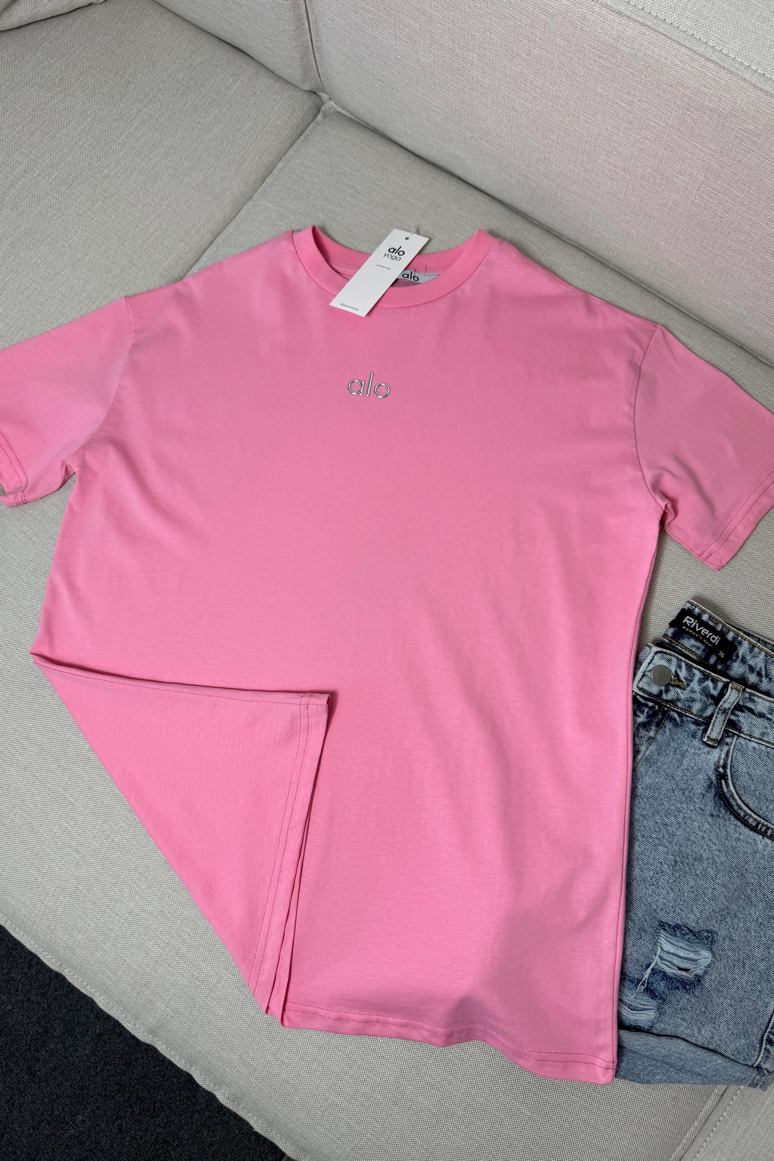 Marka Muadil Baskılı Basic Bluz Pembe