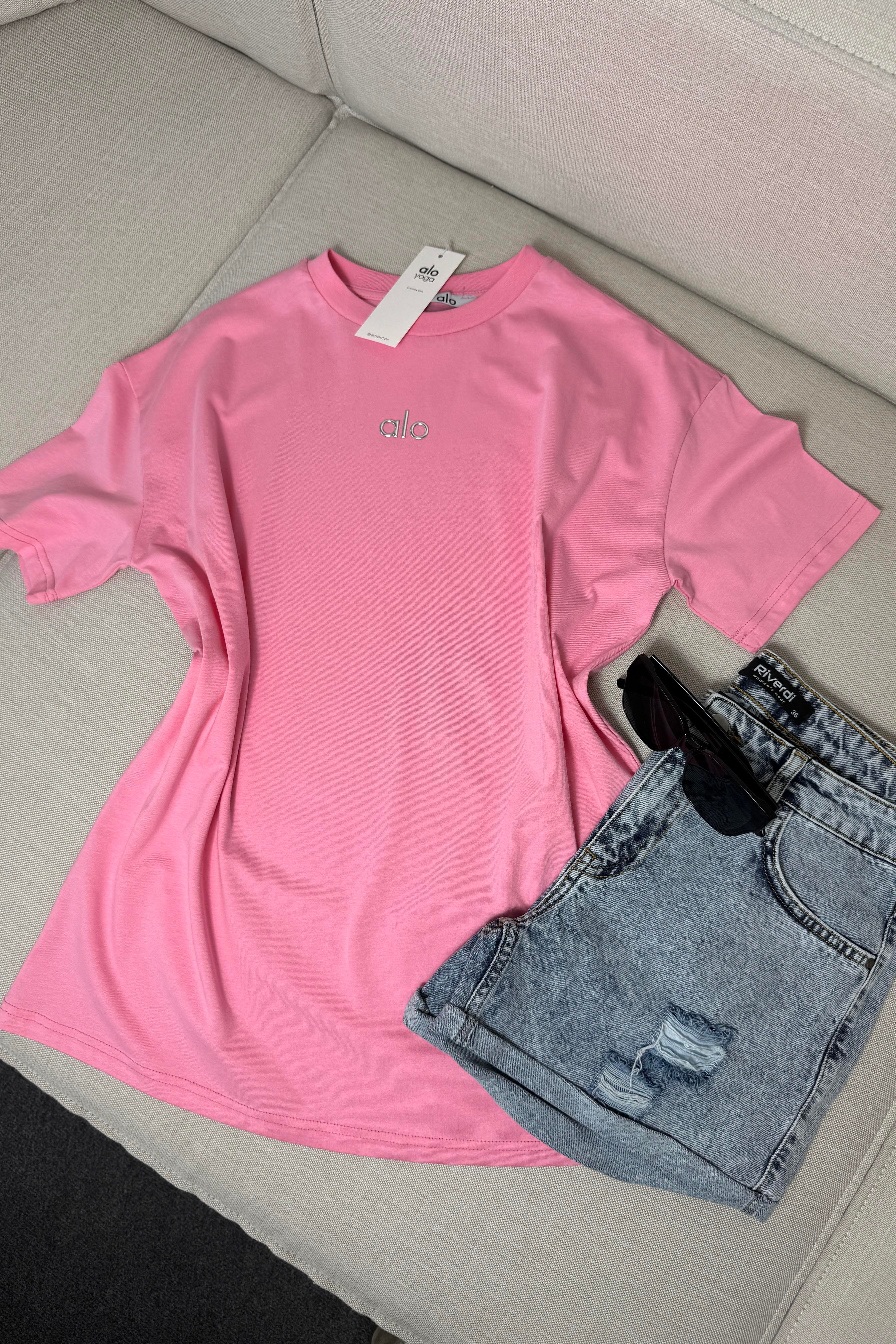 Marka Muadil Baskılı Basic Bluz Pembe