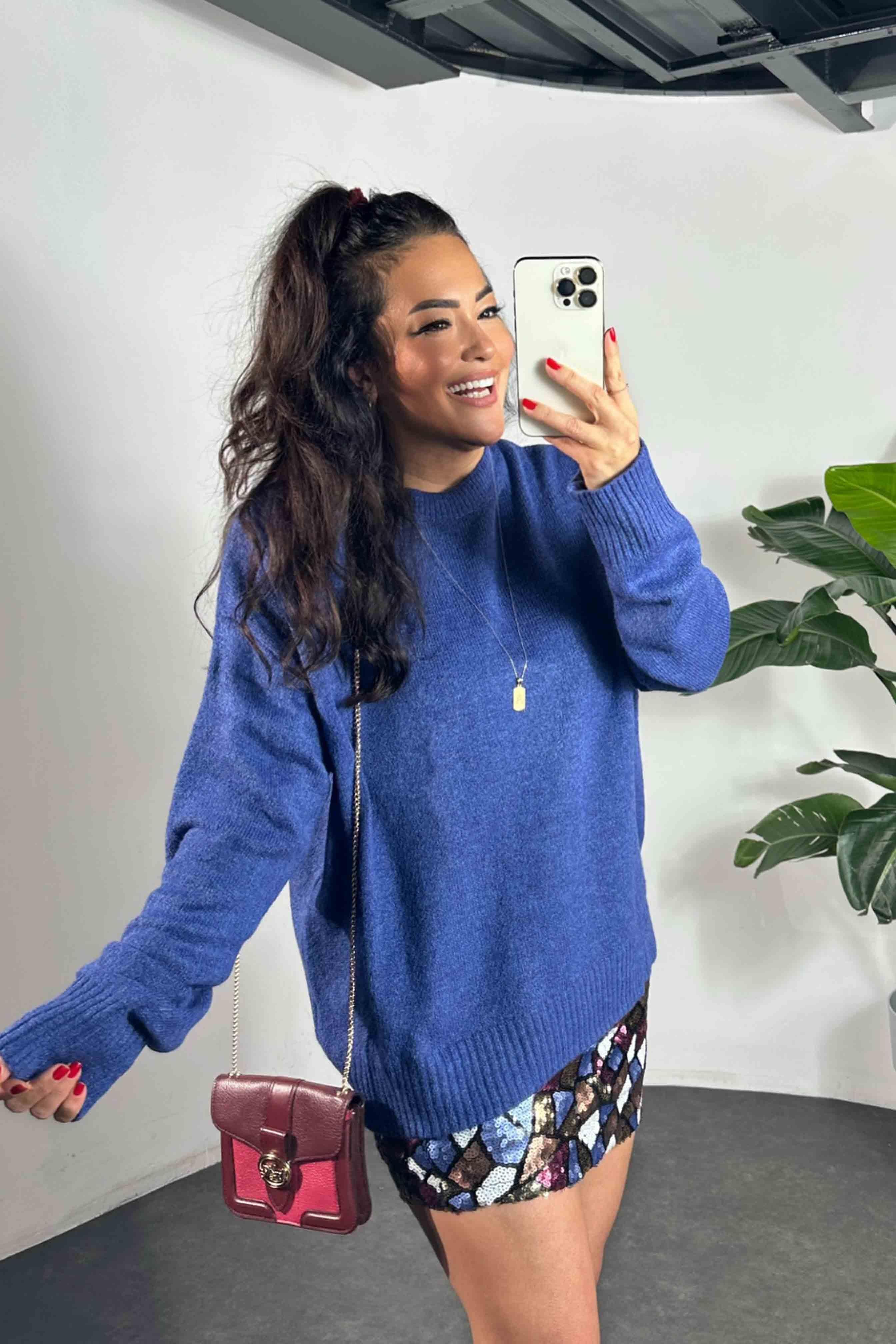 Massi Model Bisiklet Yaka Basic Yumoş Kazak Saks Mavisi