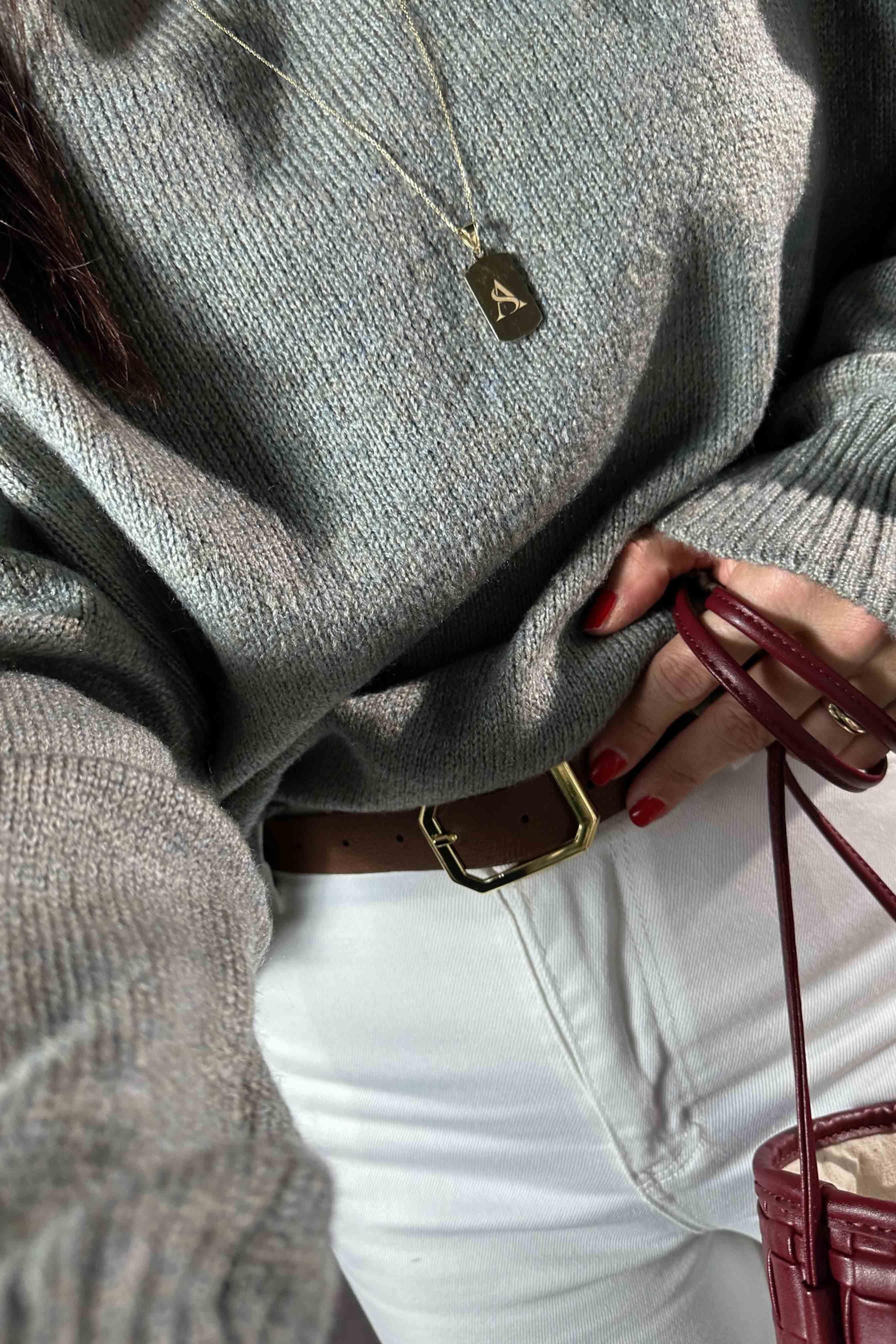 Massi Model Bisiklet Yaka Basic Yumoş Kazak Gri