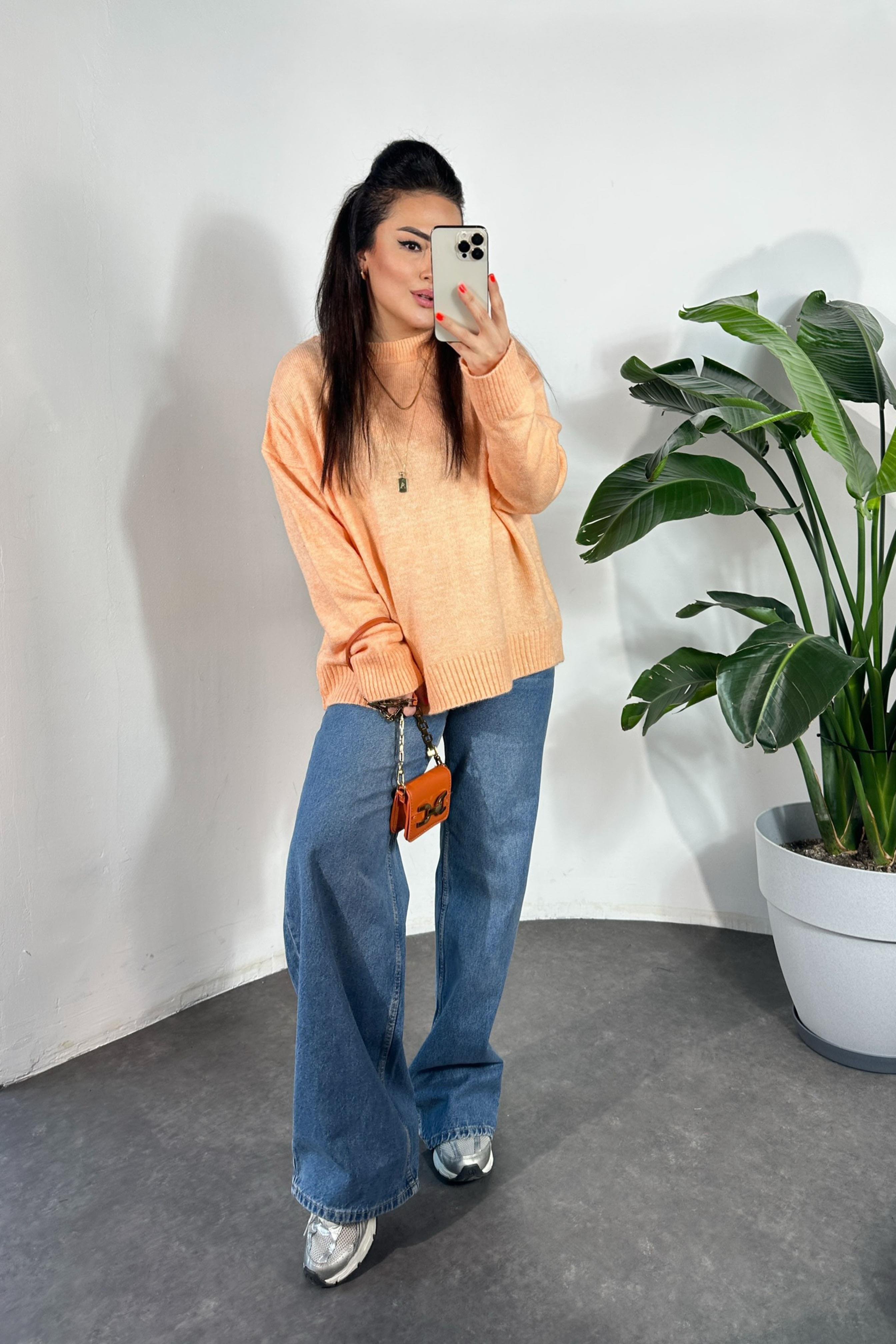 Massi Model Bisiklet Yaka Basic Yumoş Kazak Yavruağzı