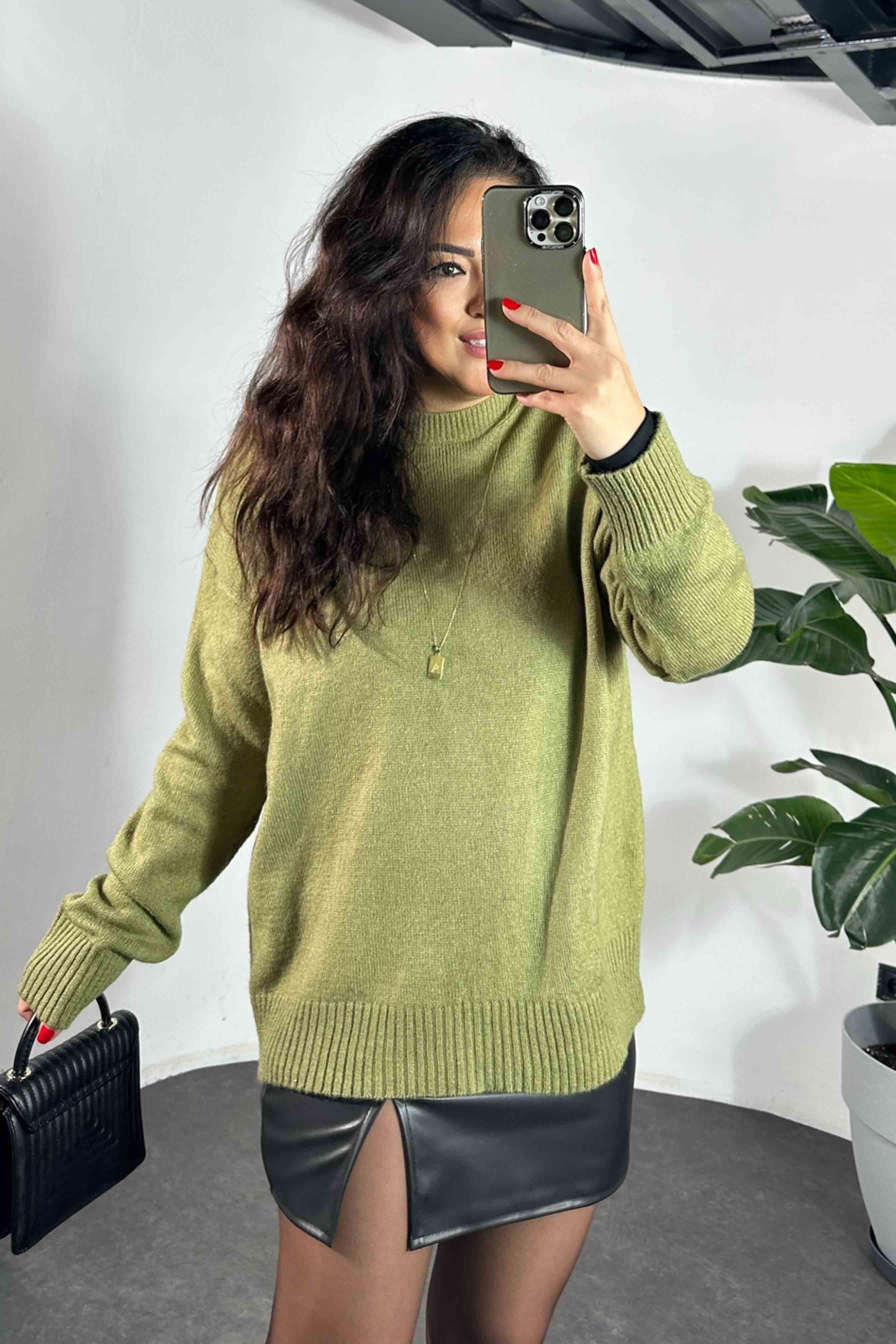 Massi Model Bisiklet Yaka Basic Yumoş Kazak Haki