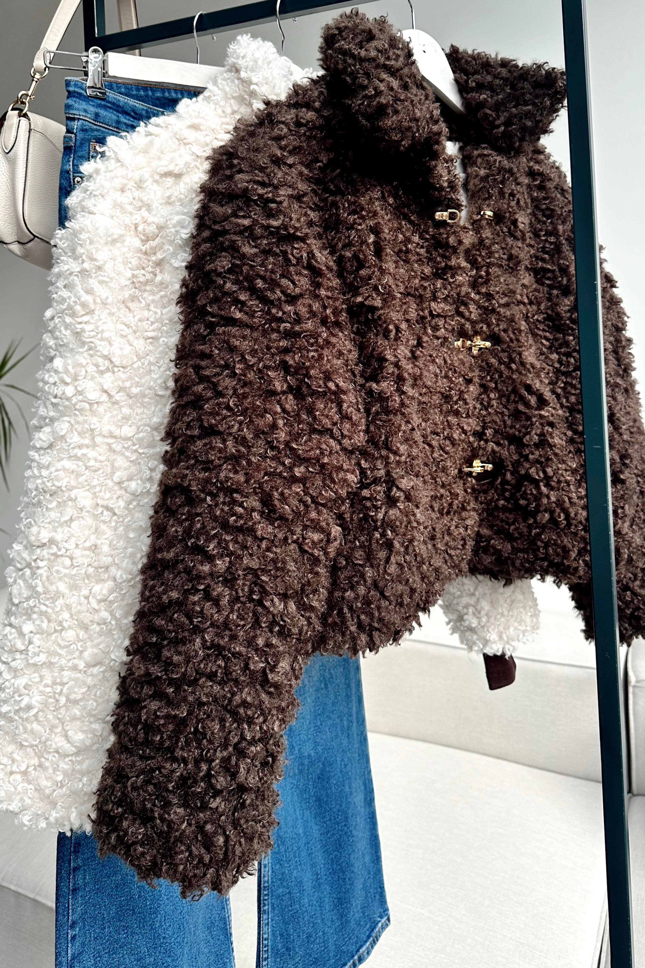 Massi Model Gold Kanca Detaylı Teddy Mont Acı Kahve