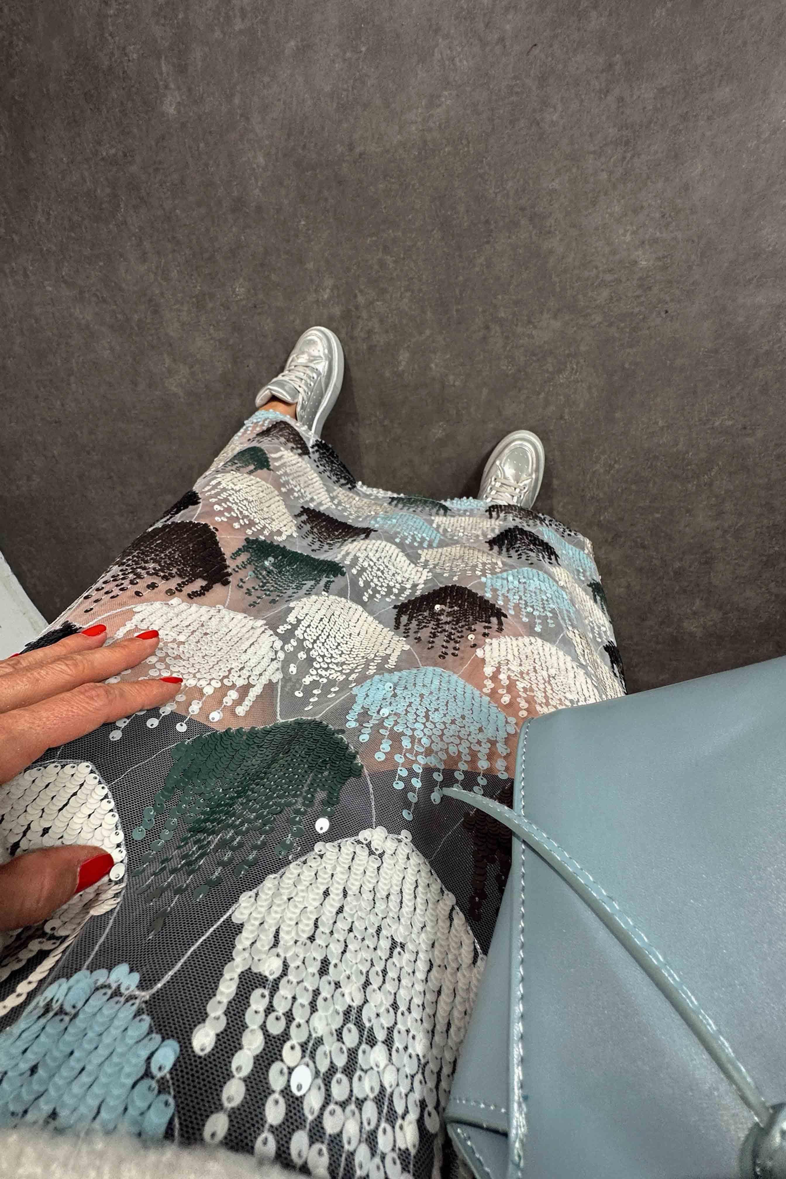 Mini Şort Astarlı Midi Boy Pul Payet Etek Renkli