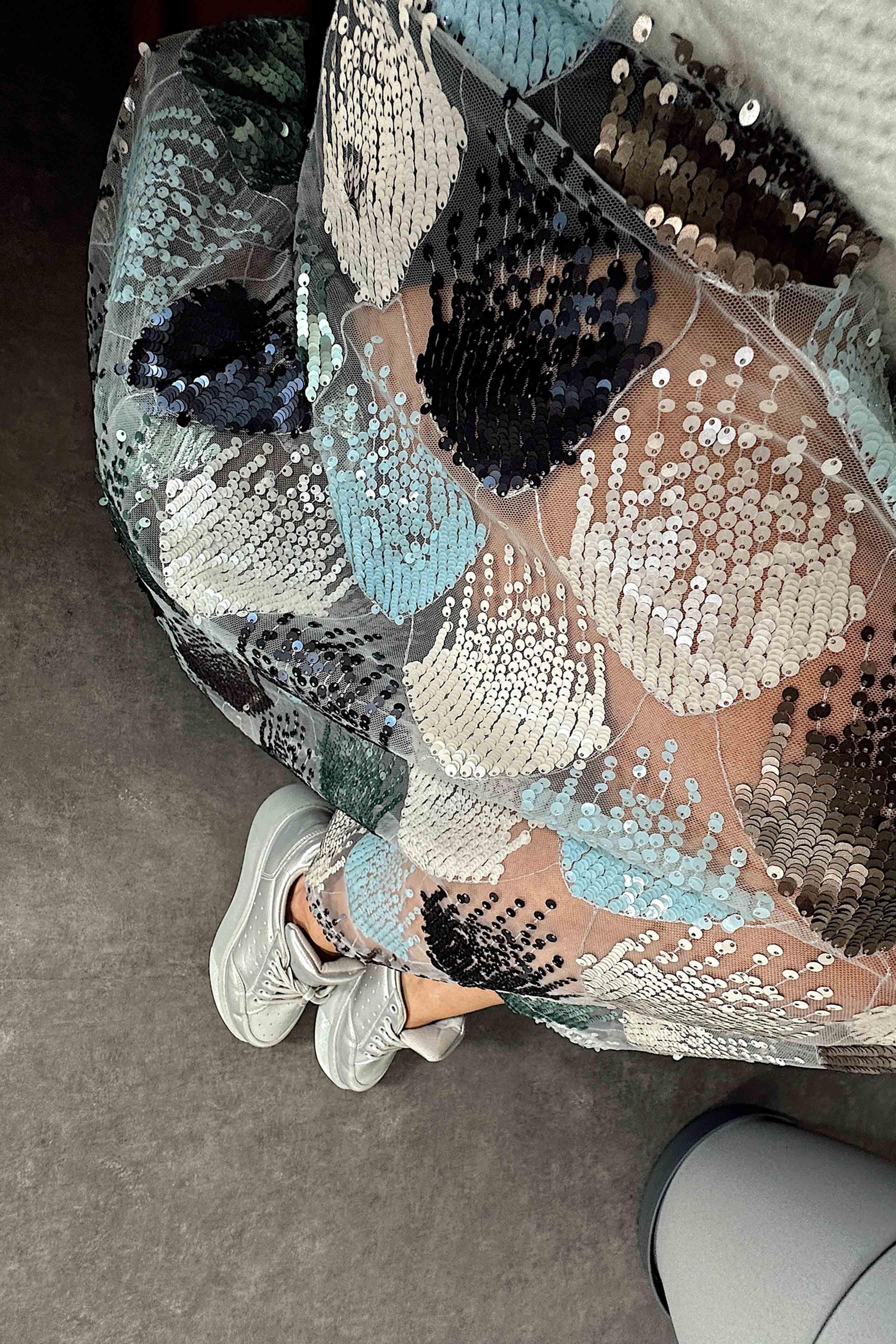 Mini Şort Astarlı Midi Boy Pul Payet Etek Renkli