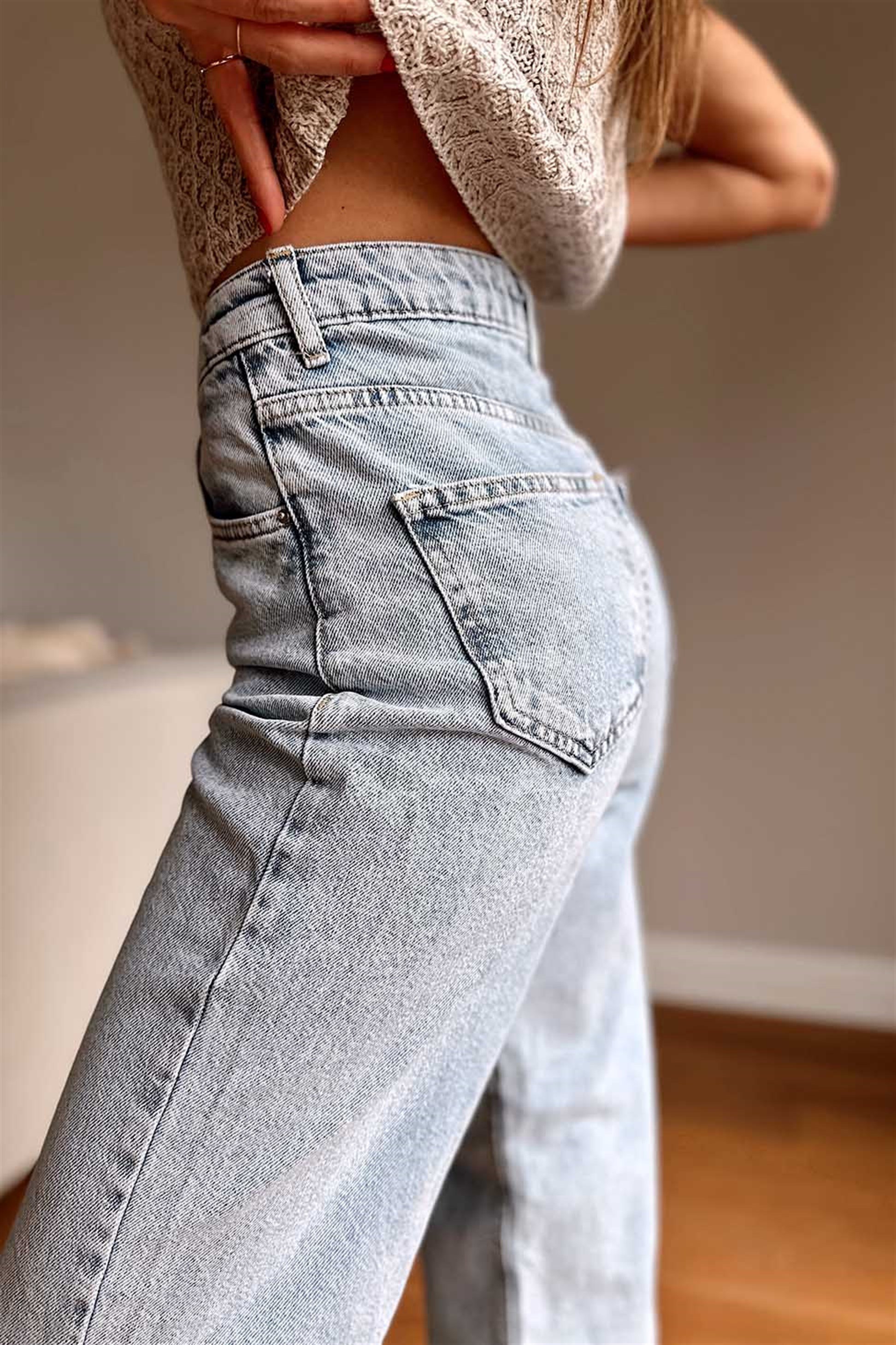 Mngo Model Kesik Paça Pantolon BUZ MAVİSİ