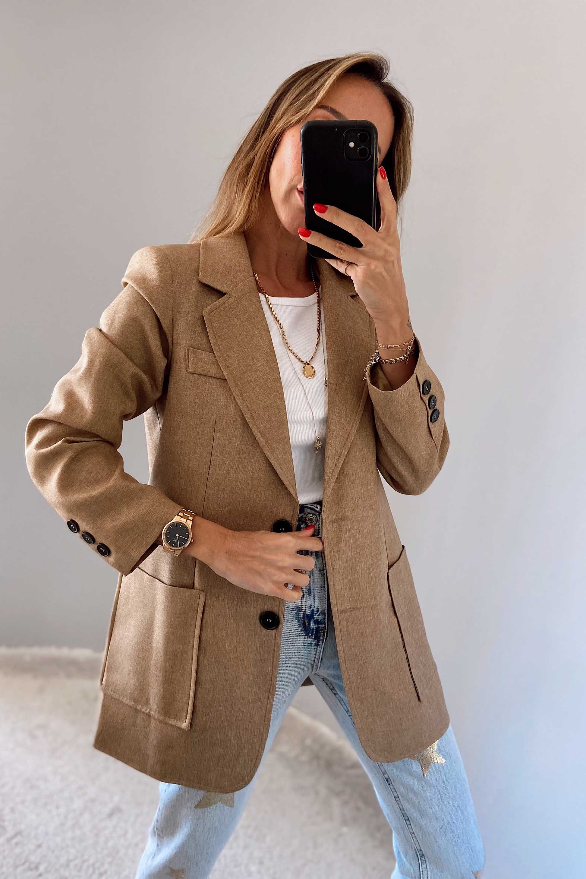 Orjinal Marka Blazer Ceket Bej