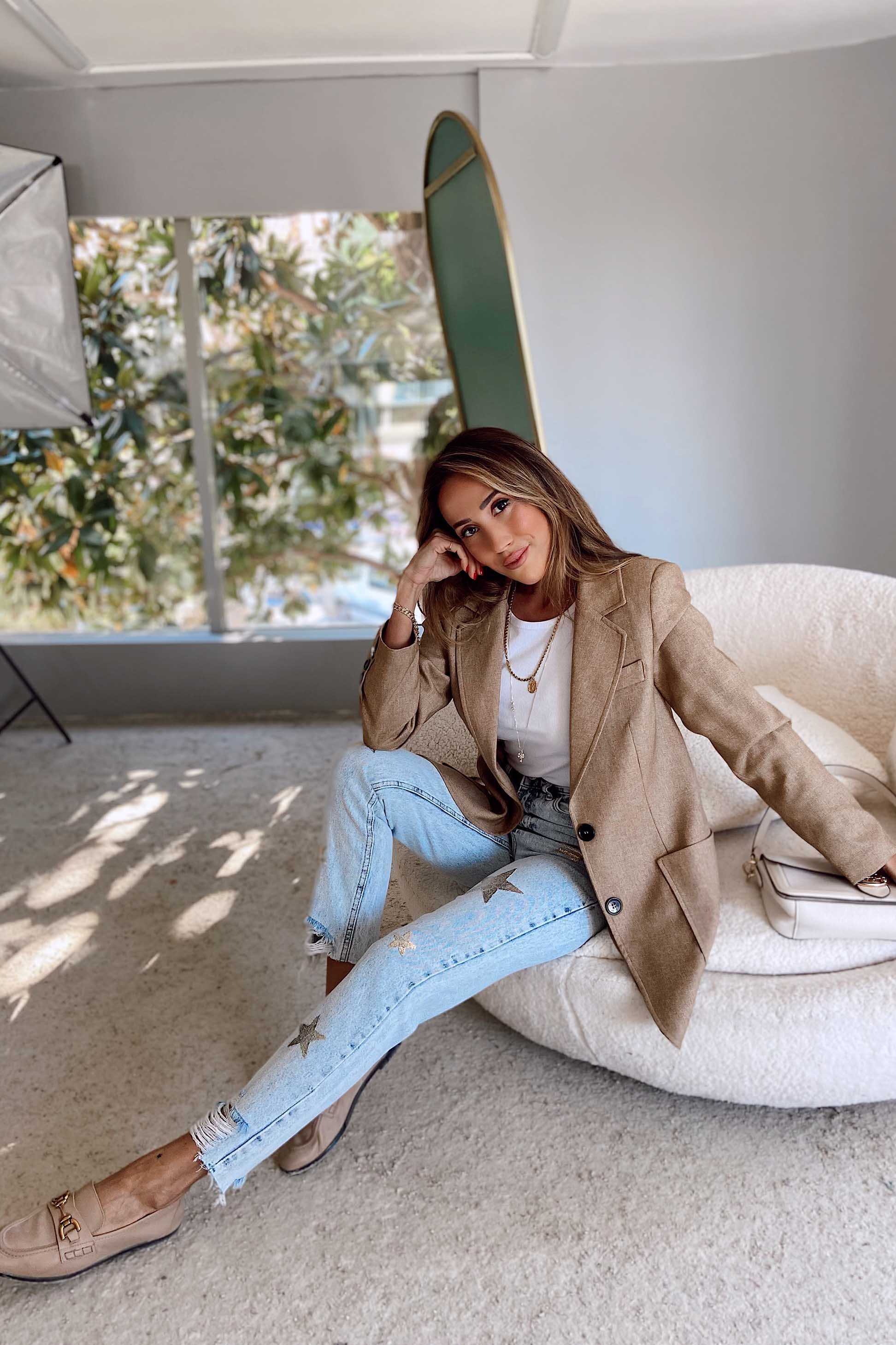 Orjinal Marka Blazer Ceket Bej