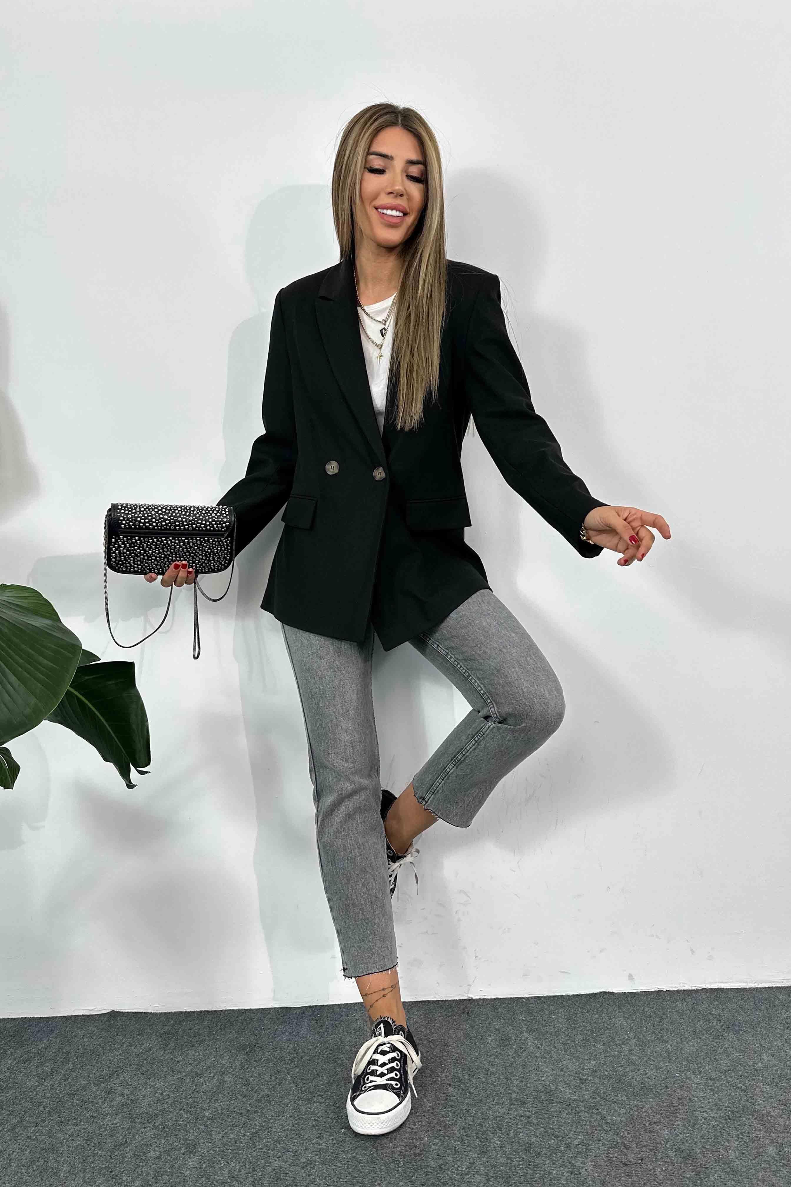 Orjinal Marka Kaşe Kumaş Astarlı Blazer Ceket Siyah