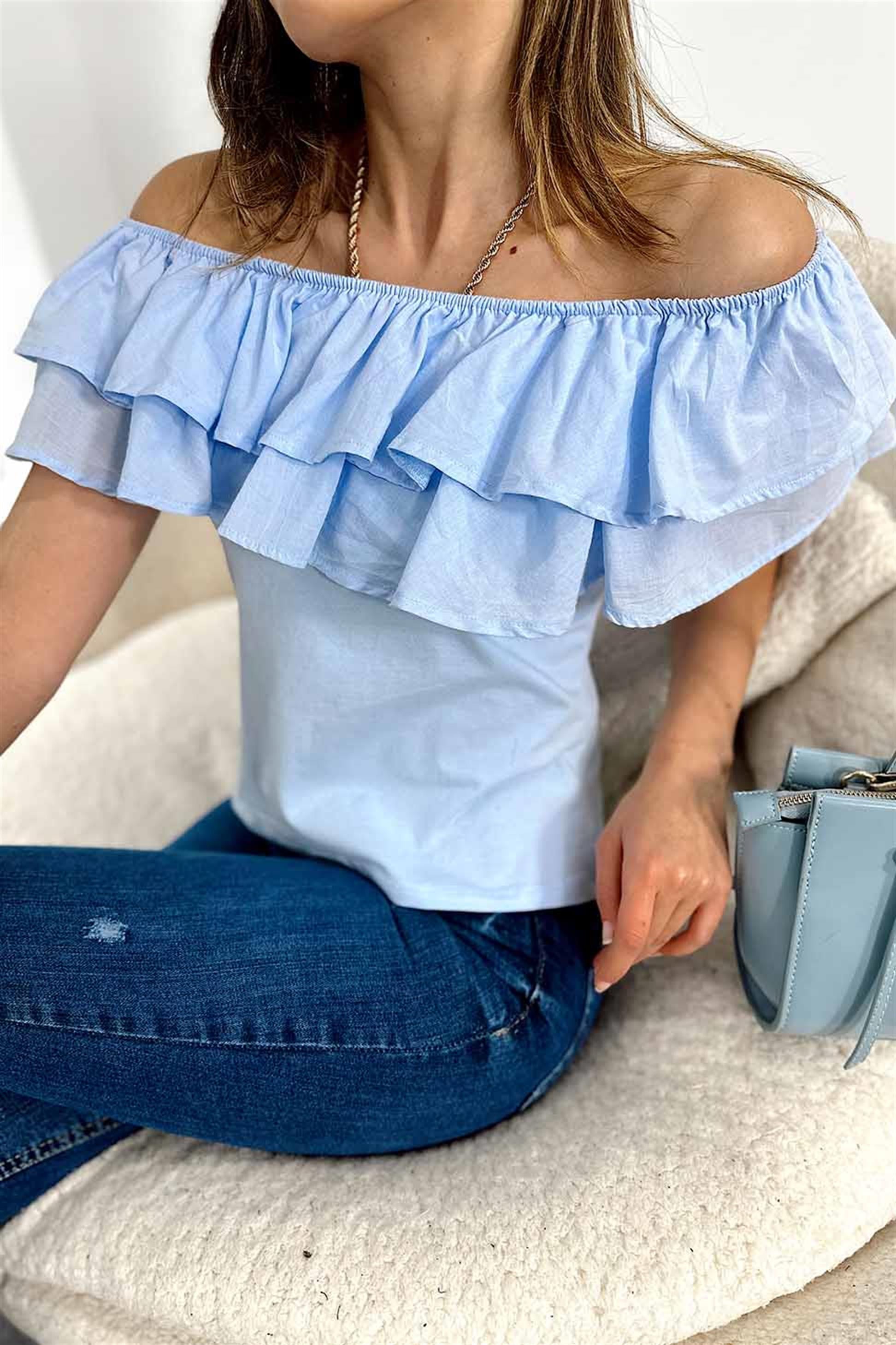 Orjinal Marka Madonna Yaka Fırfırlı Bluz Bebe