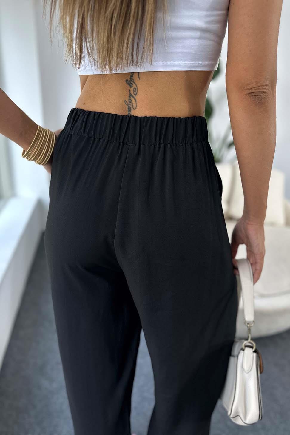 Orjinal Marka Natural Pamuklu Yazlık Salaş Pantalon Siyah